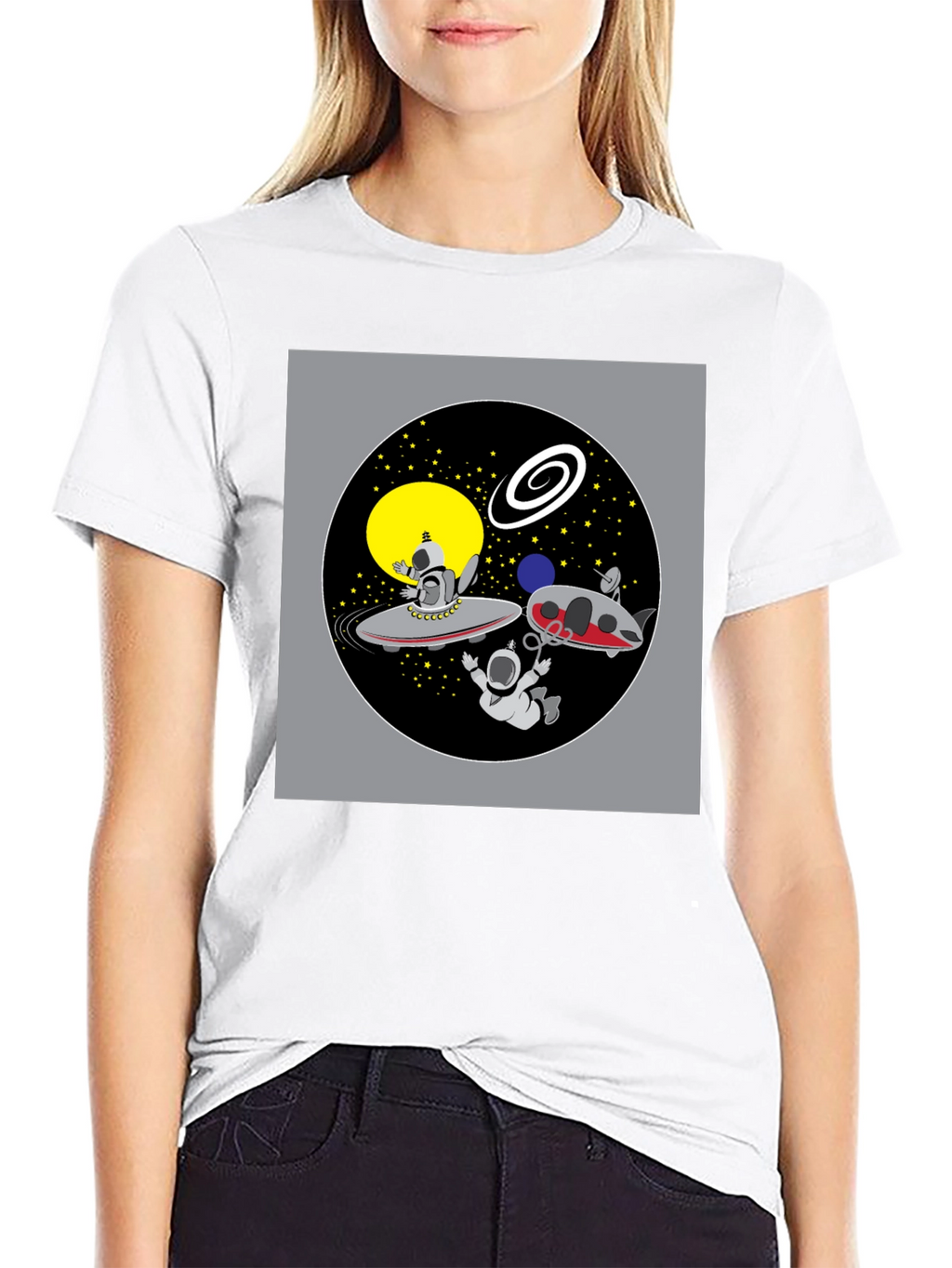 Space Cartoon Graphic T-Shirt