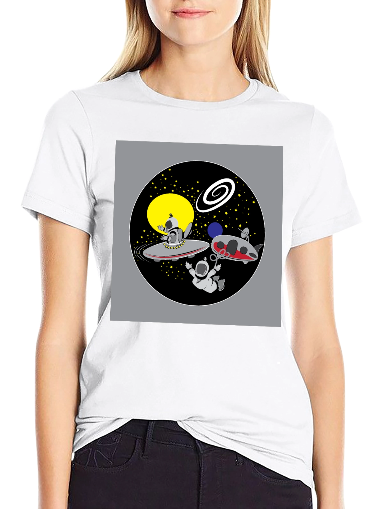 Space Cartoon Graphic T-Shirt