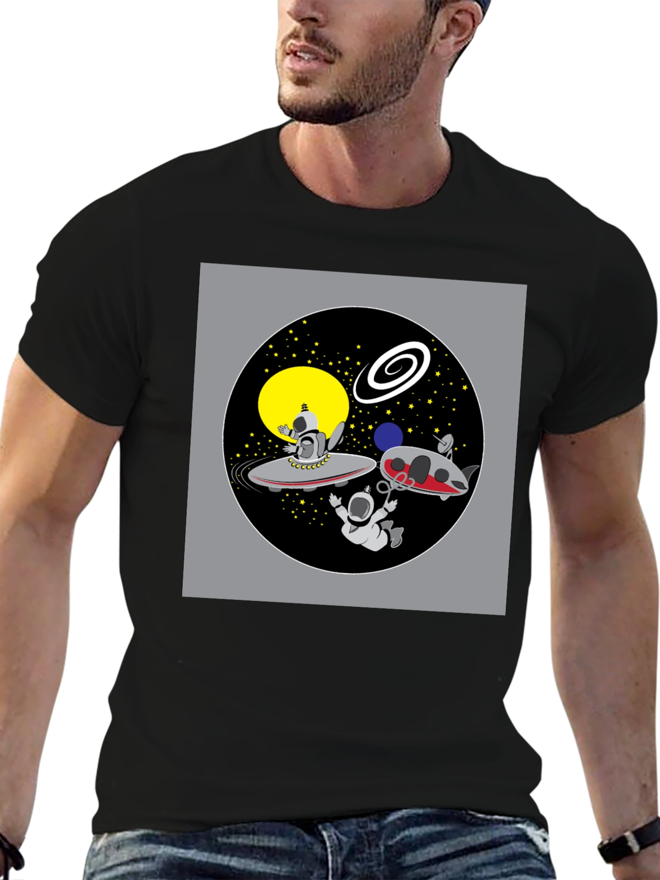 Space Cartoon Graphic T-Shirt