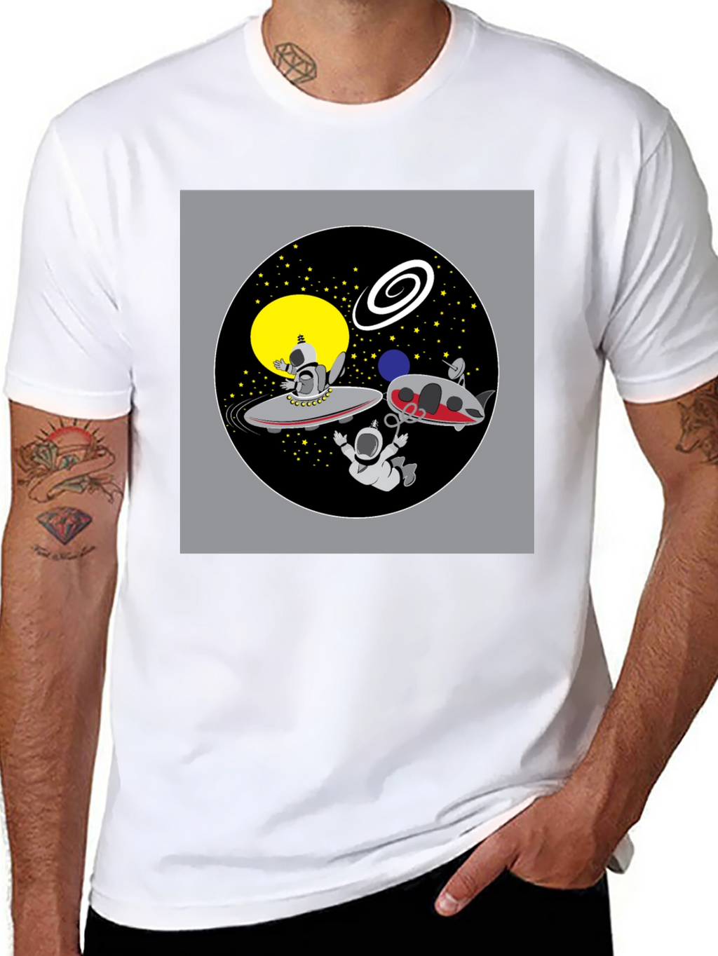 Space Cartoon Graphic T-Shirt