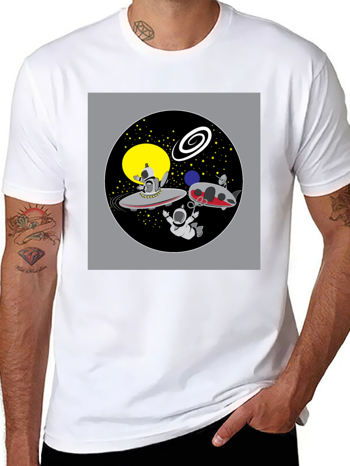 Space Cartoon Graphic T-Shirt