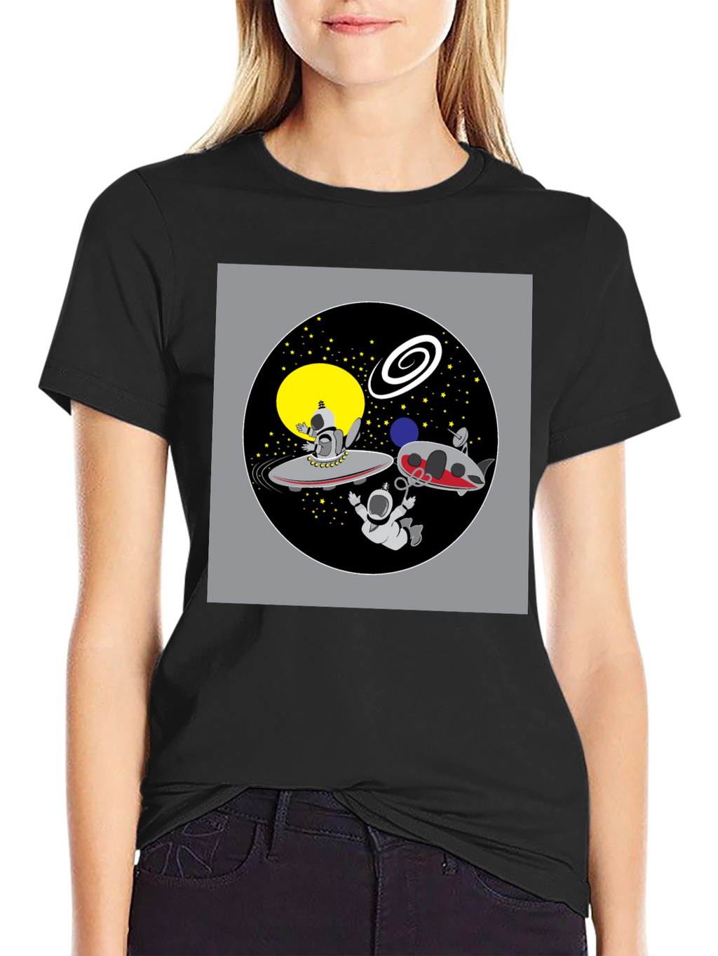 Space Cartoon Graphic T-Shirt