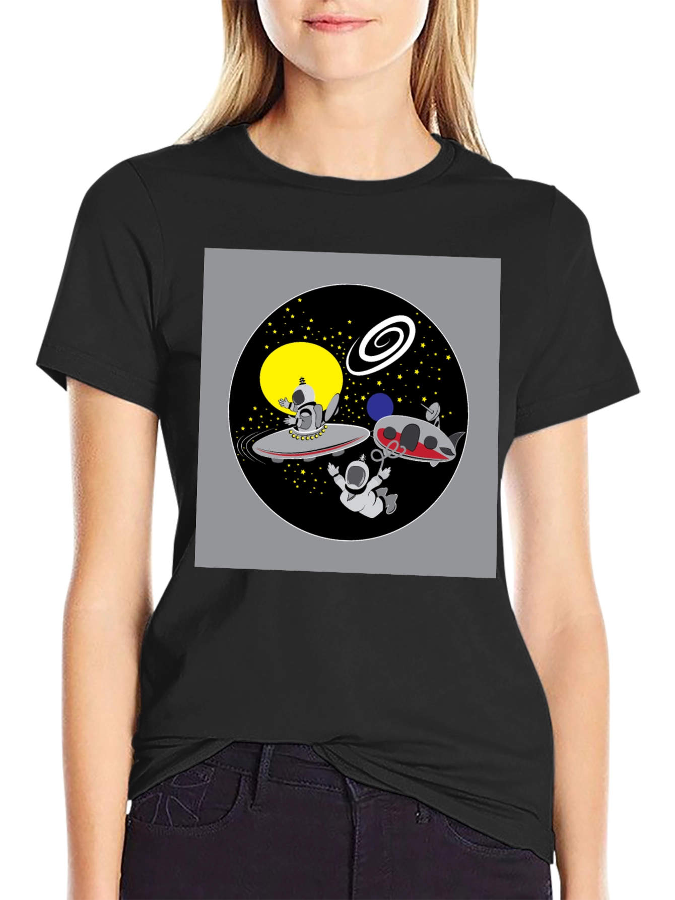 Space Cartoon Graphic T-Shirt