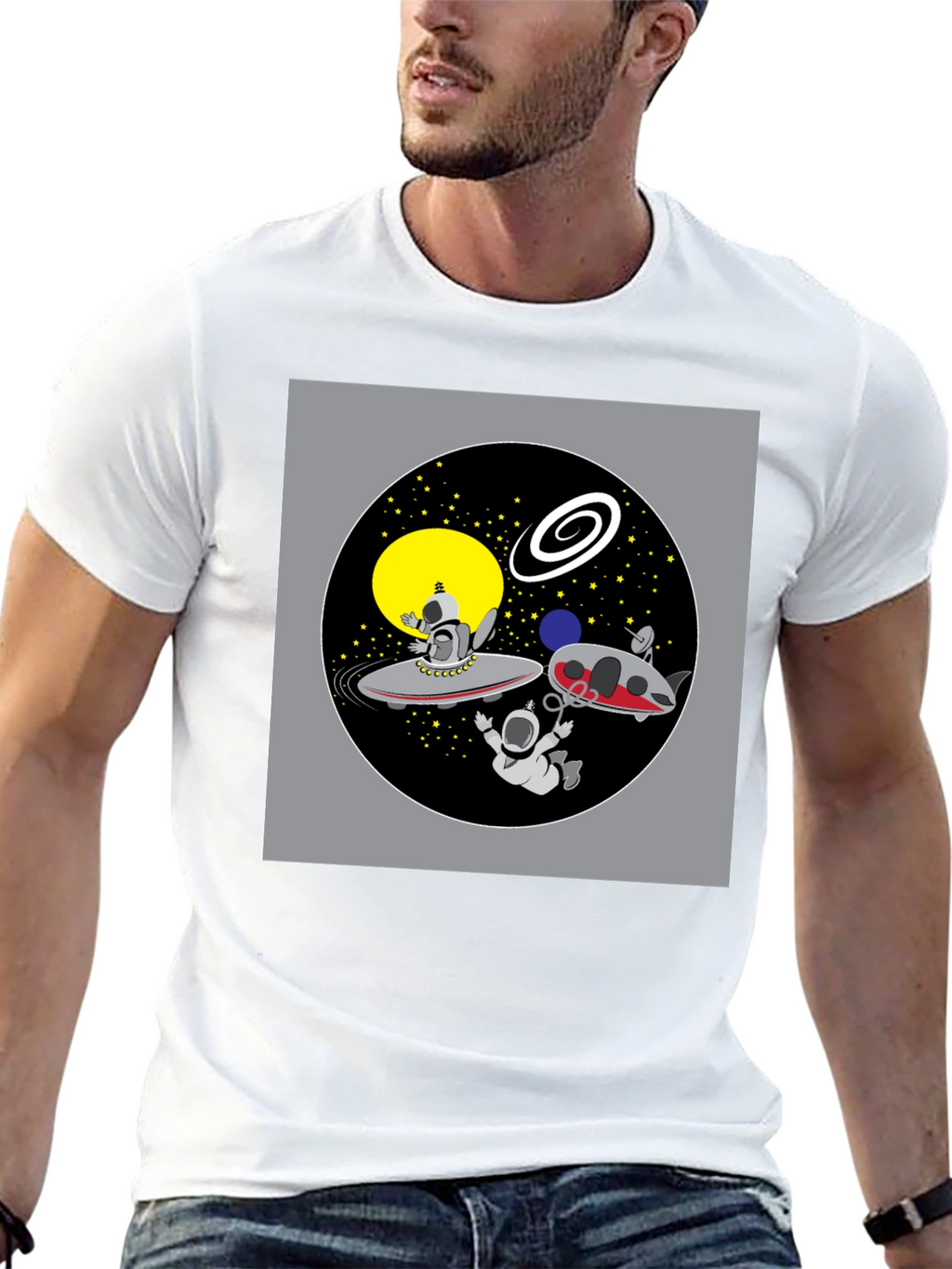 Space Cartoon Graphic T-Shirt