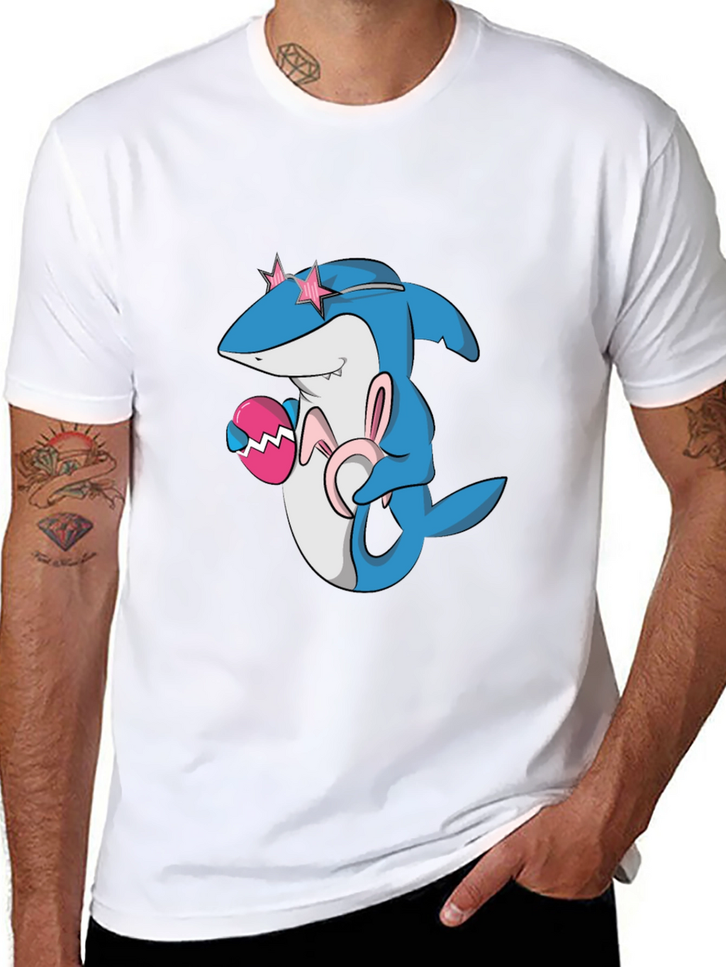 Easter Shark Tee: Cute Cartoon Design