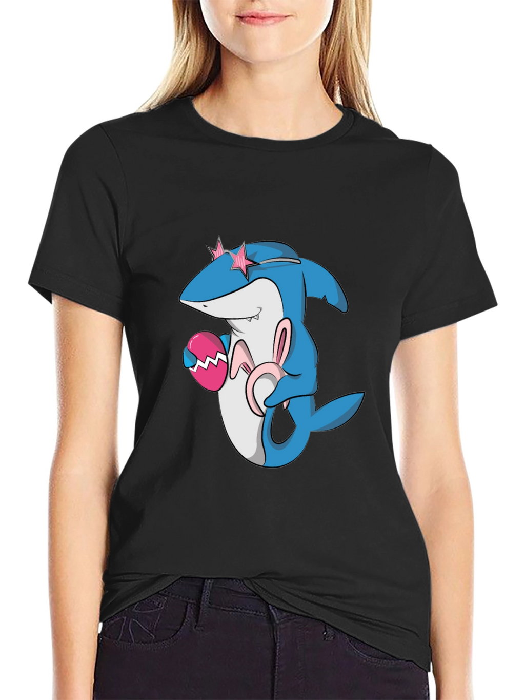 Easter Shark Tee: Cute Cartoon Design