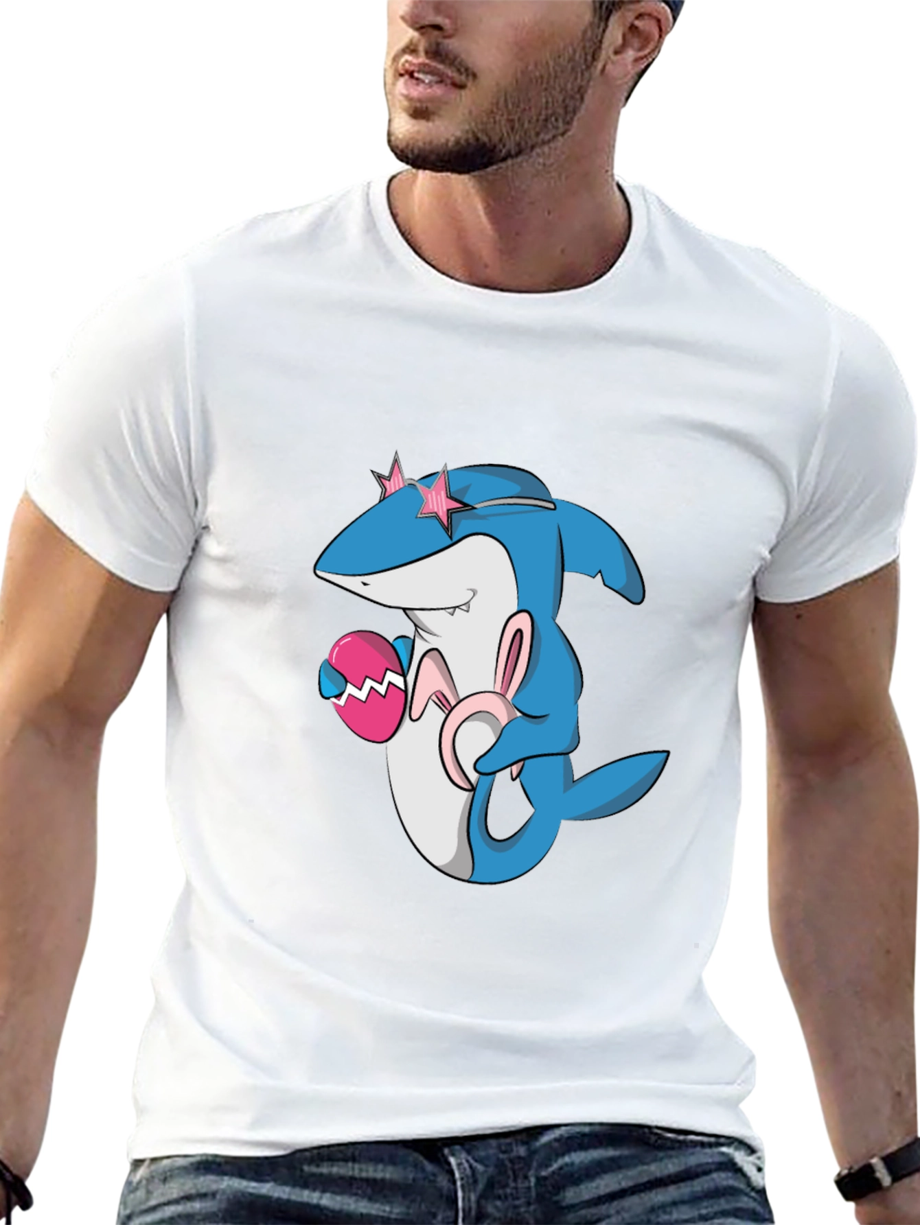 Easter Shark Tee: Cute Cartoon Design