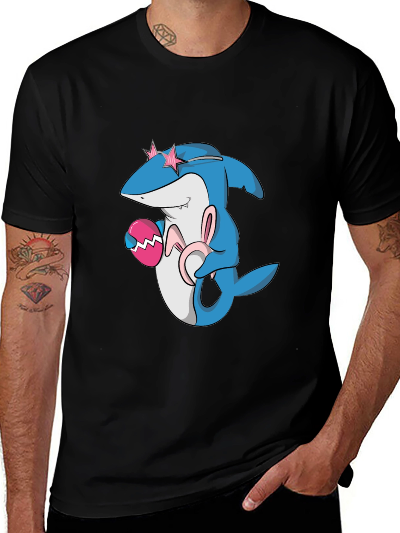 Easter Shark Tee: Cute Cartoon Design