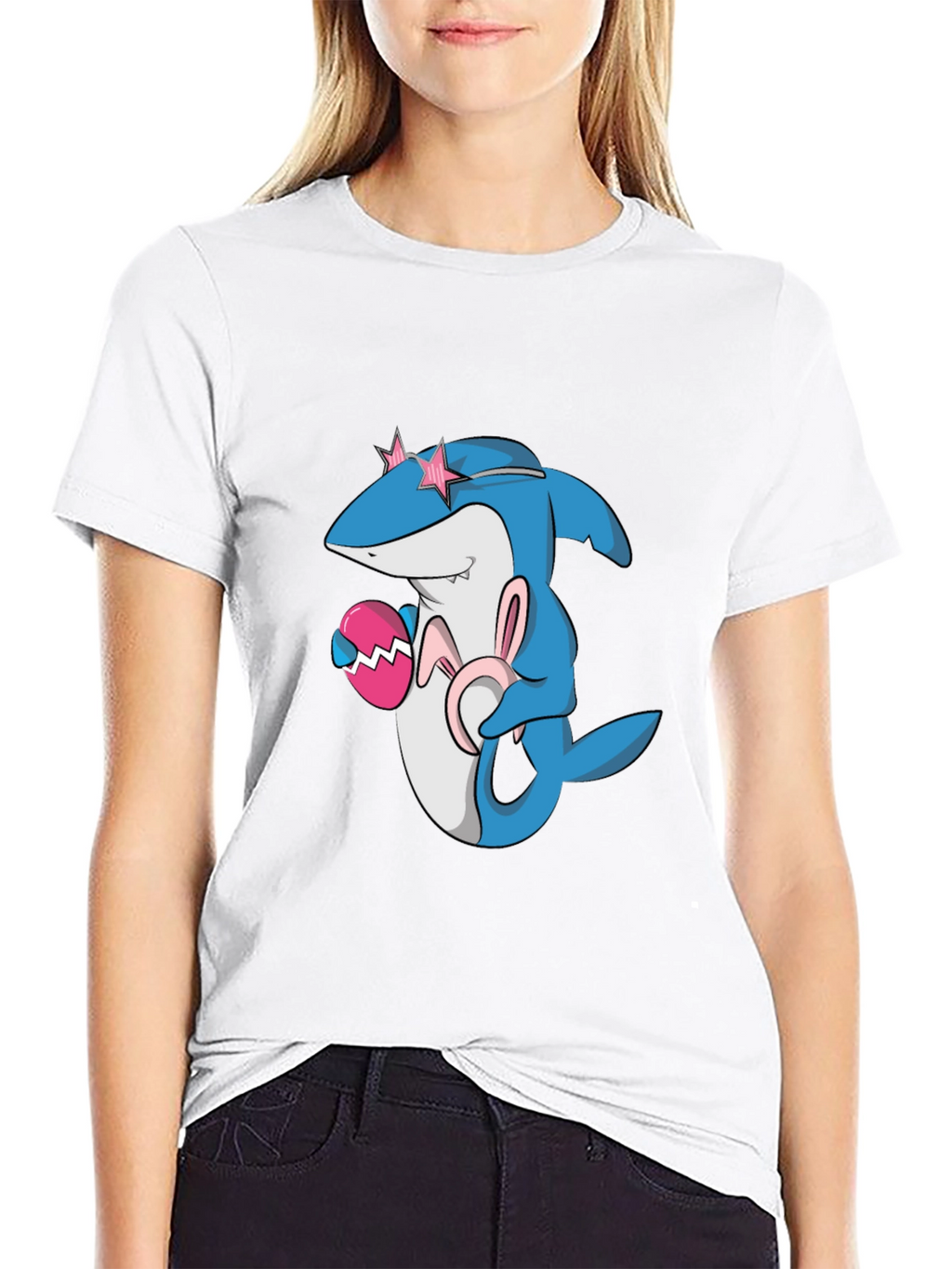Easter Shark Tee: Cute Cartoon Design