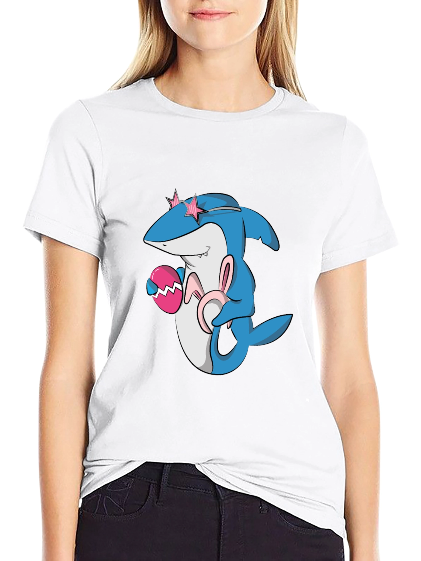 Easter Shark Tee: Cute Cartoon Design