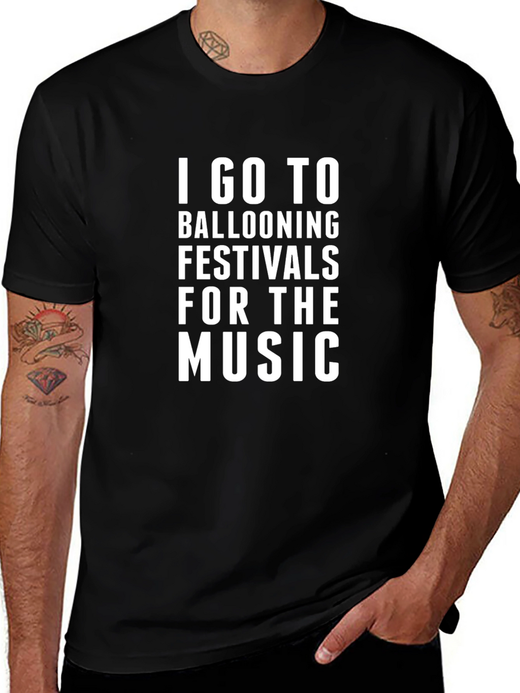 Ballooning Festivals Music T-Shirt - Black Cotton Tee