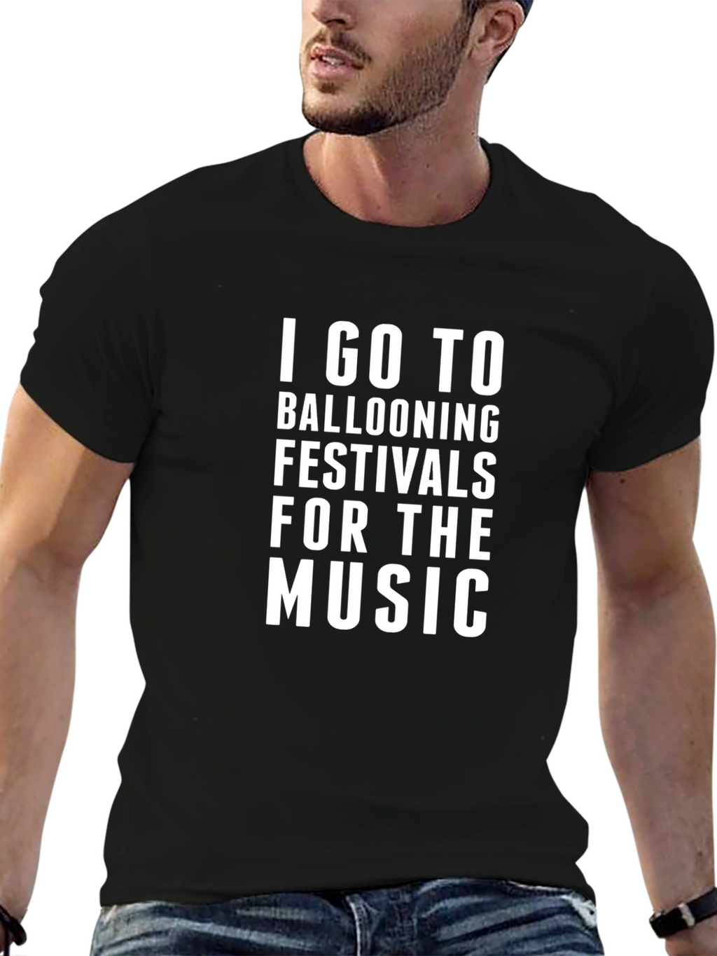 Ballooning Festivals Music T-Shirt - Black Cotton Tee