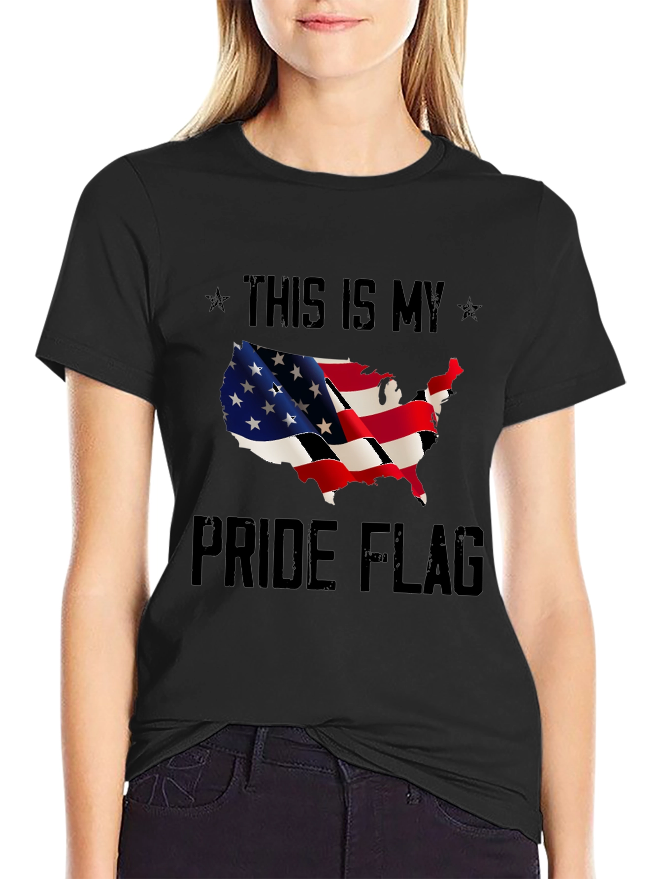 USA Pride Flag T-Shirt - Patriotic Design