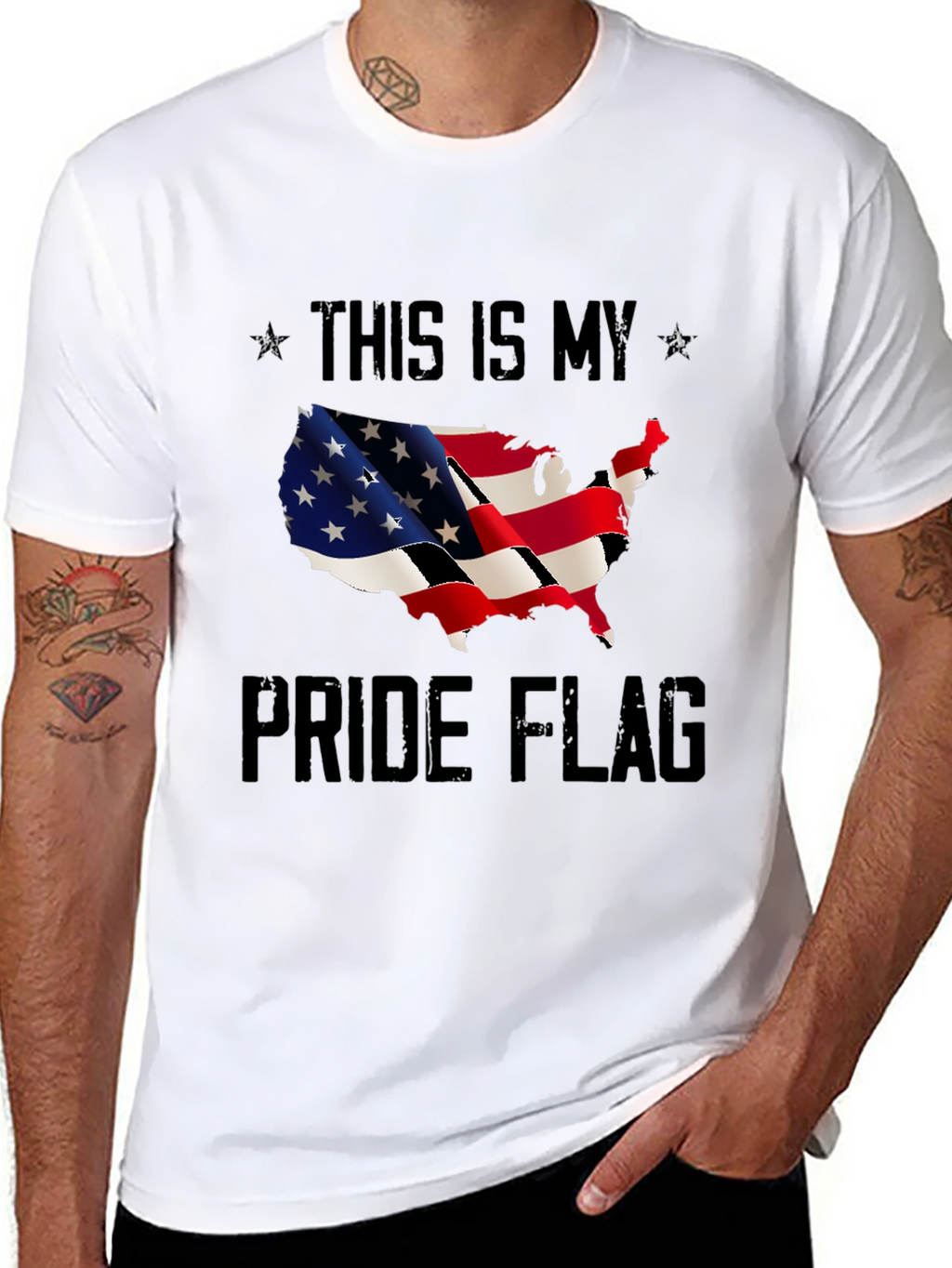 USA Pride Flag T-Shirt - Patriotic Design