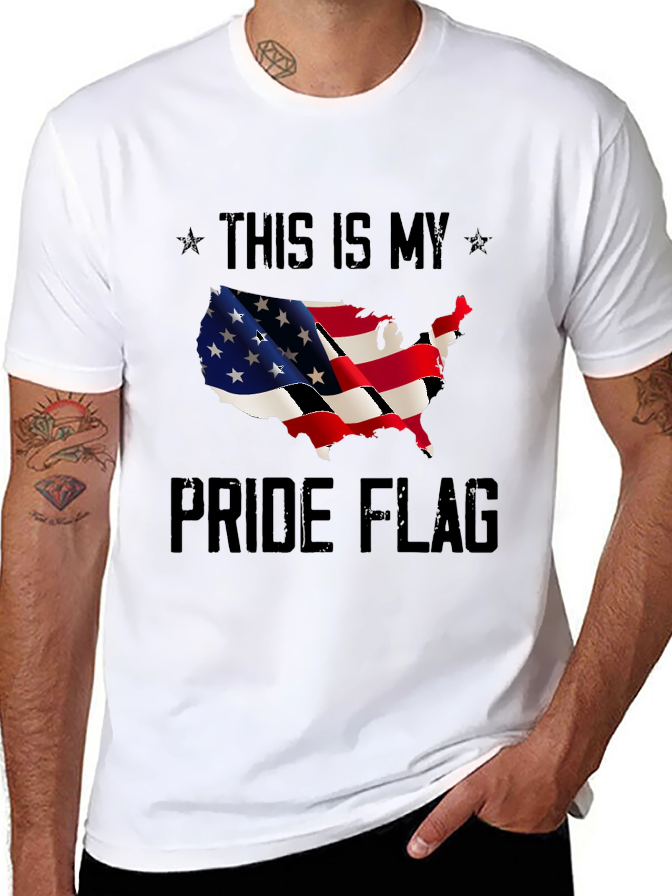 USA Pride Flag T-Shirt - Patriotic Design