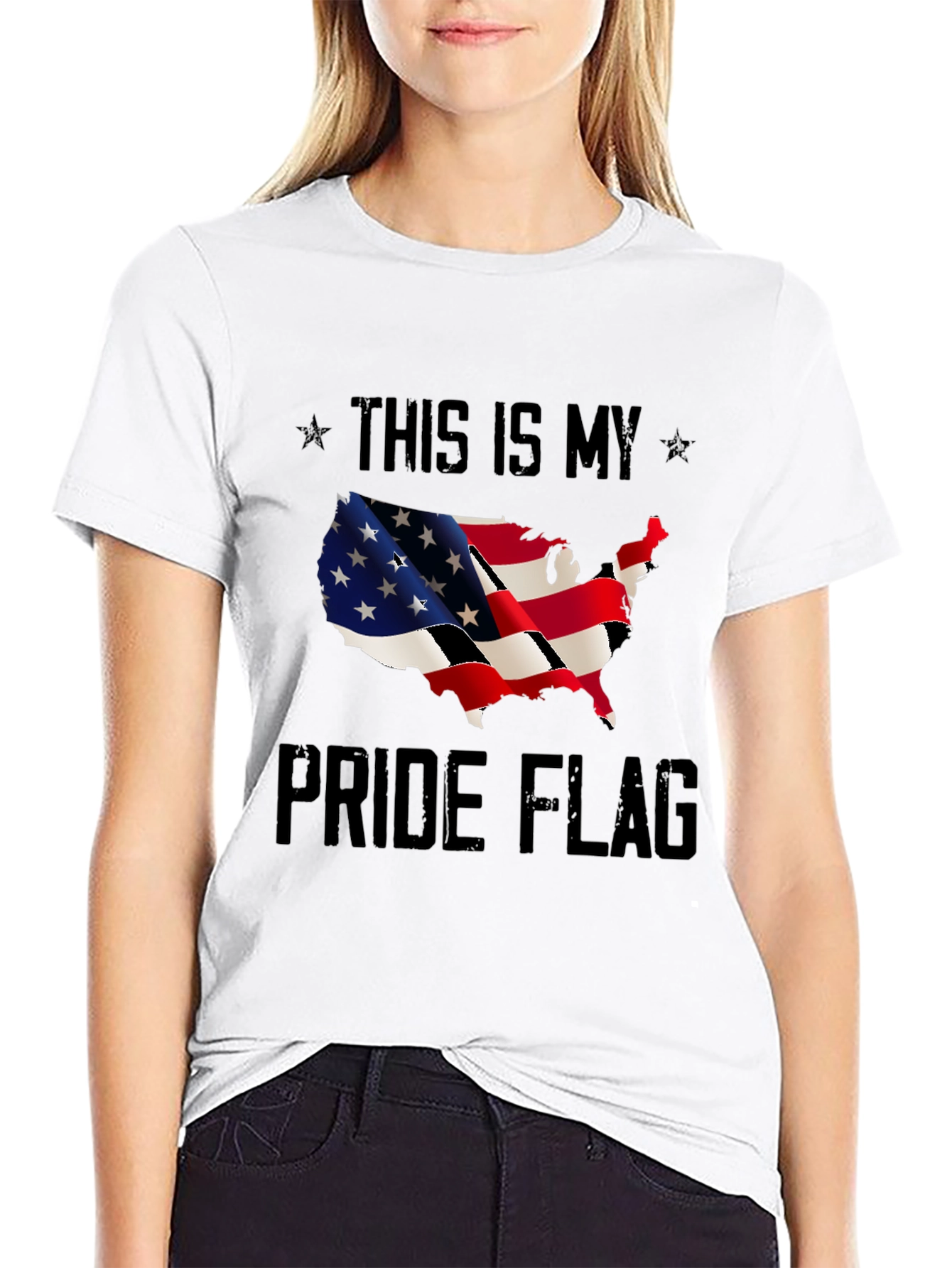 USA Pride Flag T-Shirt - Patriotic Design