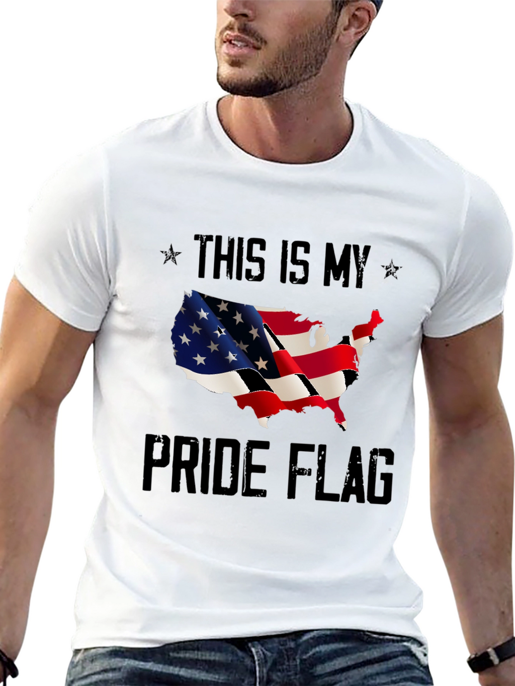 USA Pride Flag T-Shirt - Patriotic Design
