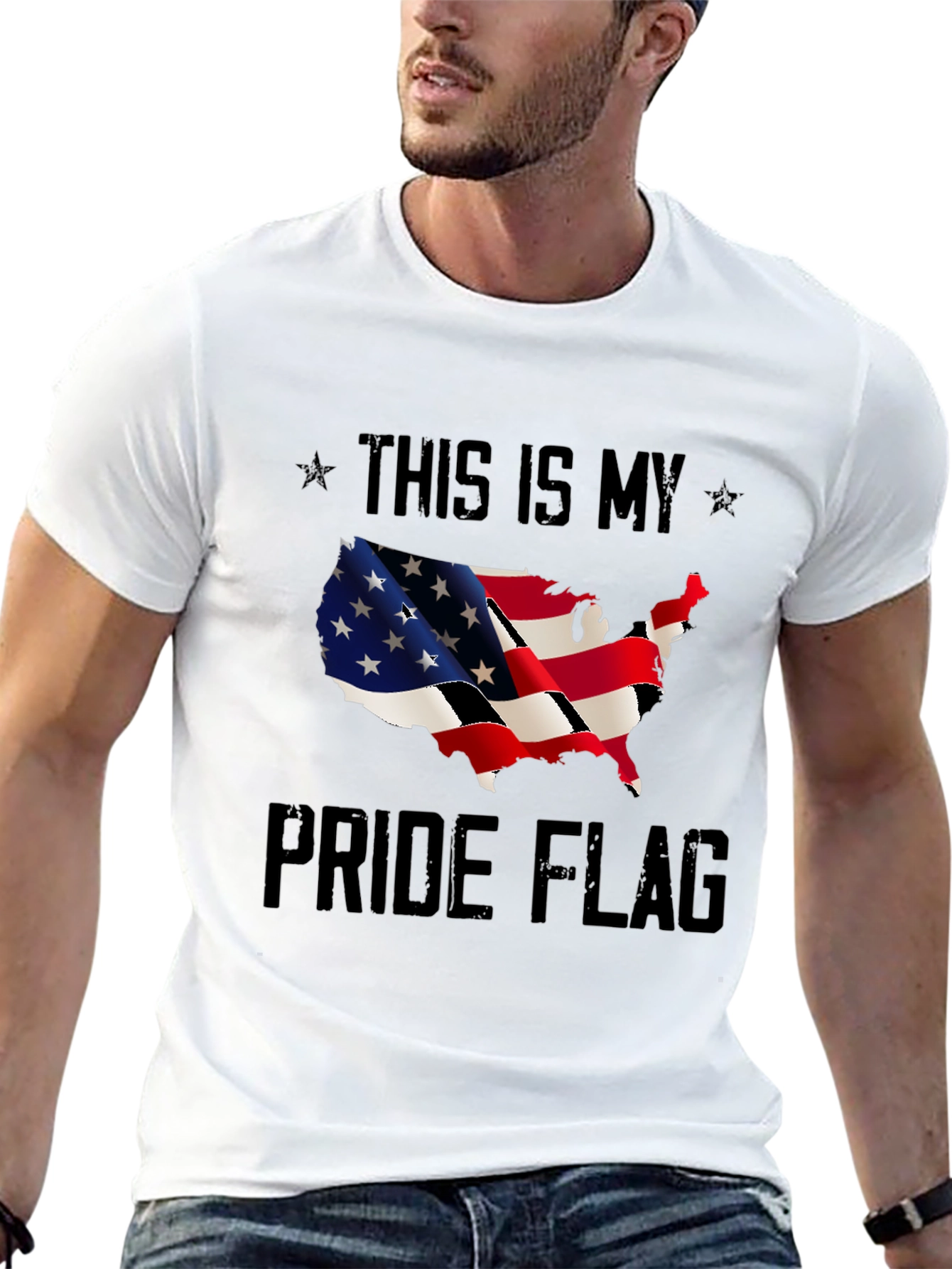 USA Pride Flag T-Shirt - Patriotic Design