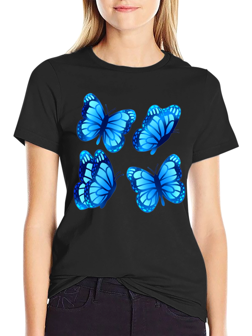 Butterfly Graphic Tee - Stylish Mens Black T-Shirt