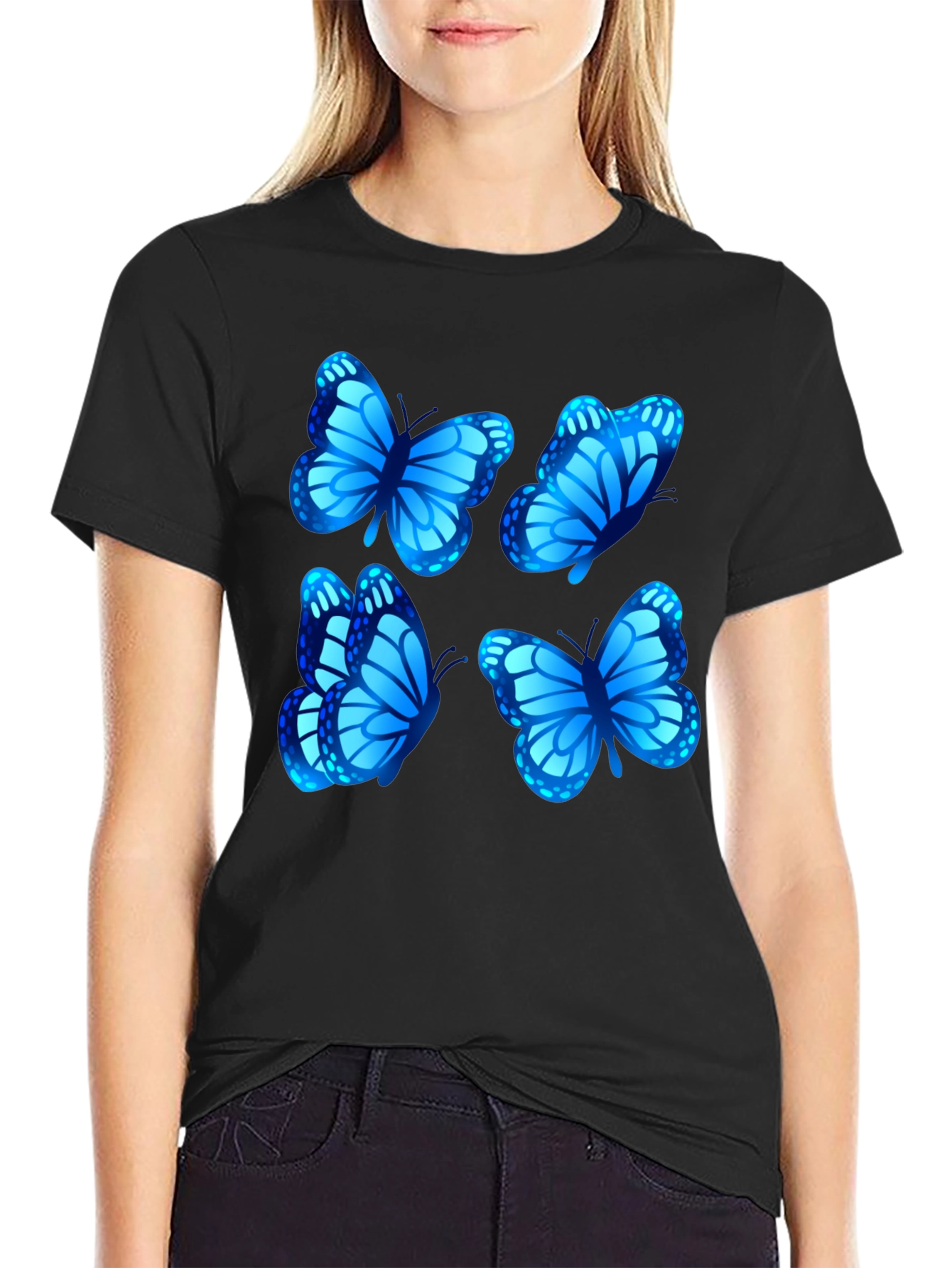 Butterfly Graphic Tee - Stylish Mens Black T-Shirt