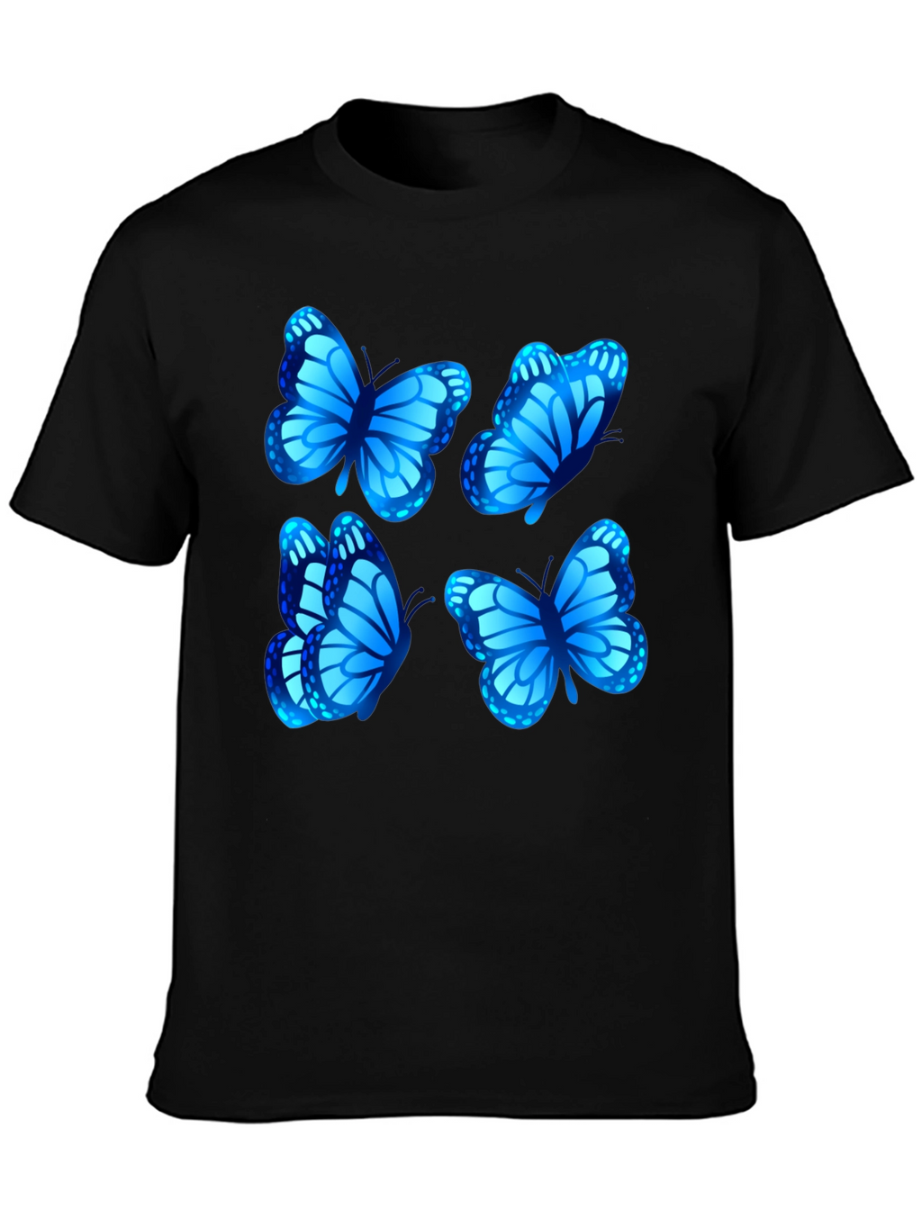 Butterfly Graphic Tee - Stylish Mens Black T-Shirt