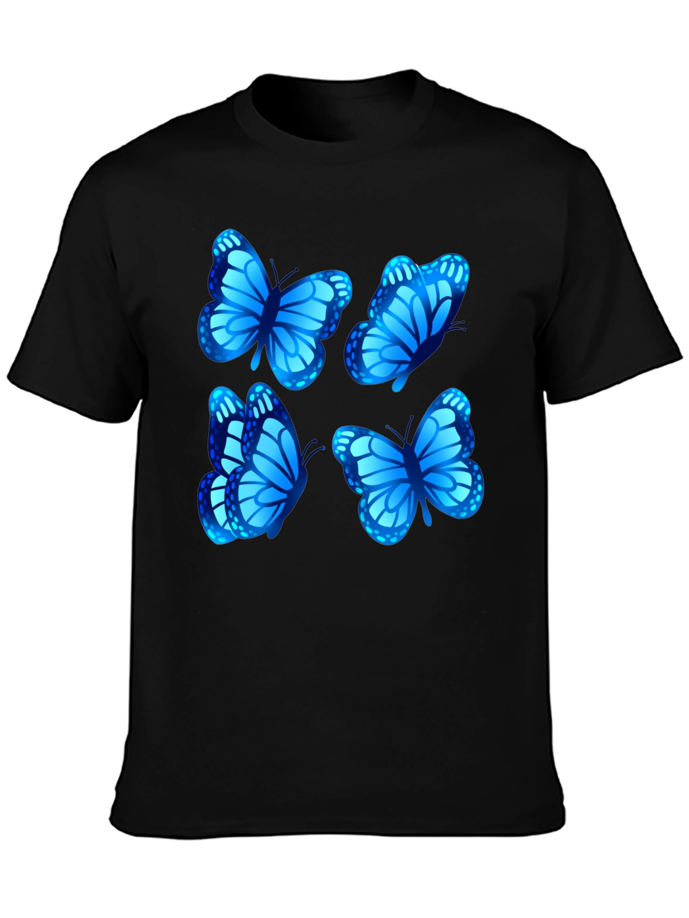 Butterfly Graphic Tee - Stylish Mens Black T-Shirt