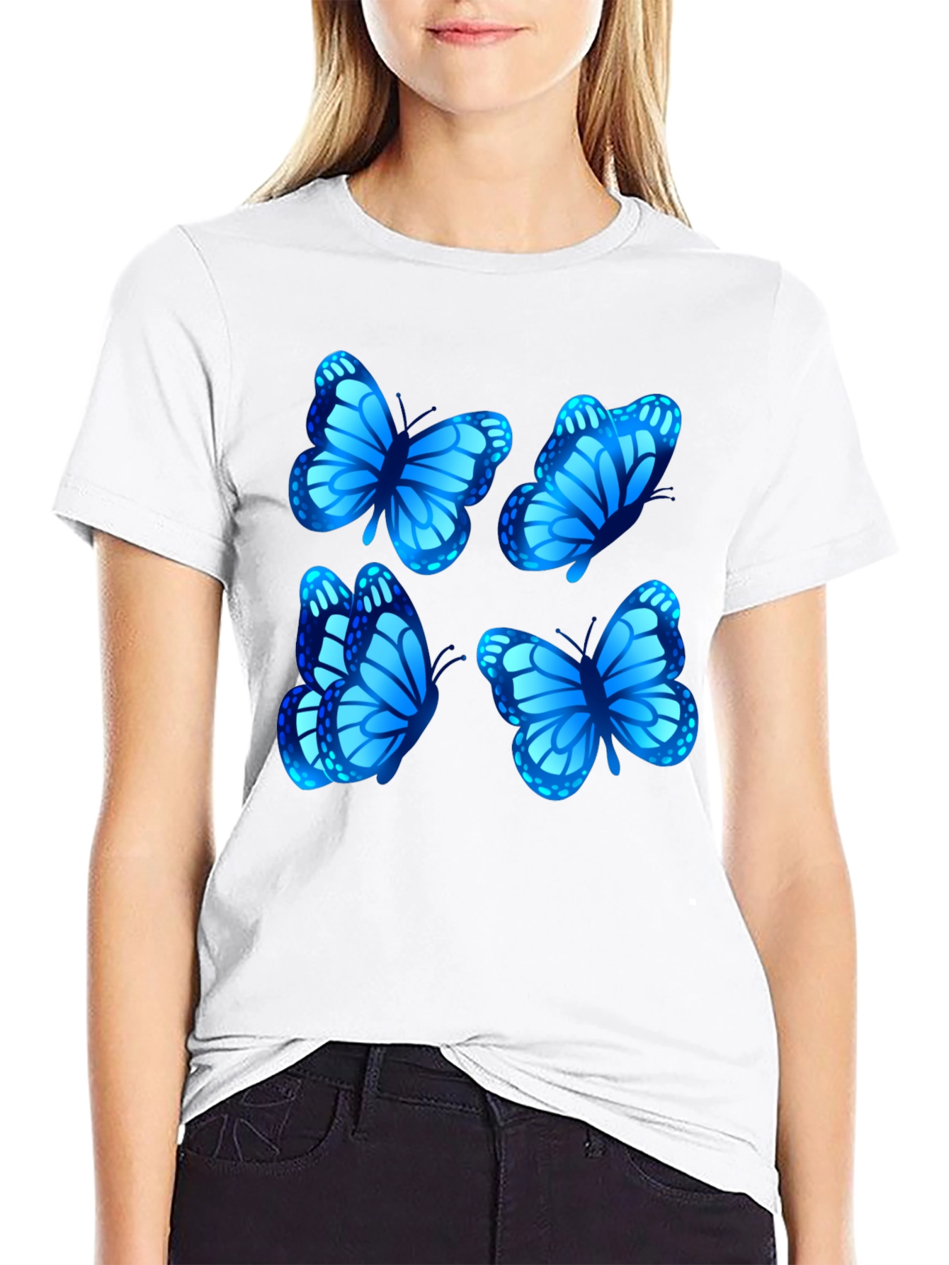 Butterfly Graphic Tee - Stylish Mens Black T-Shirt