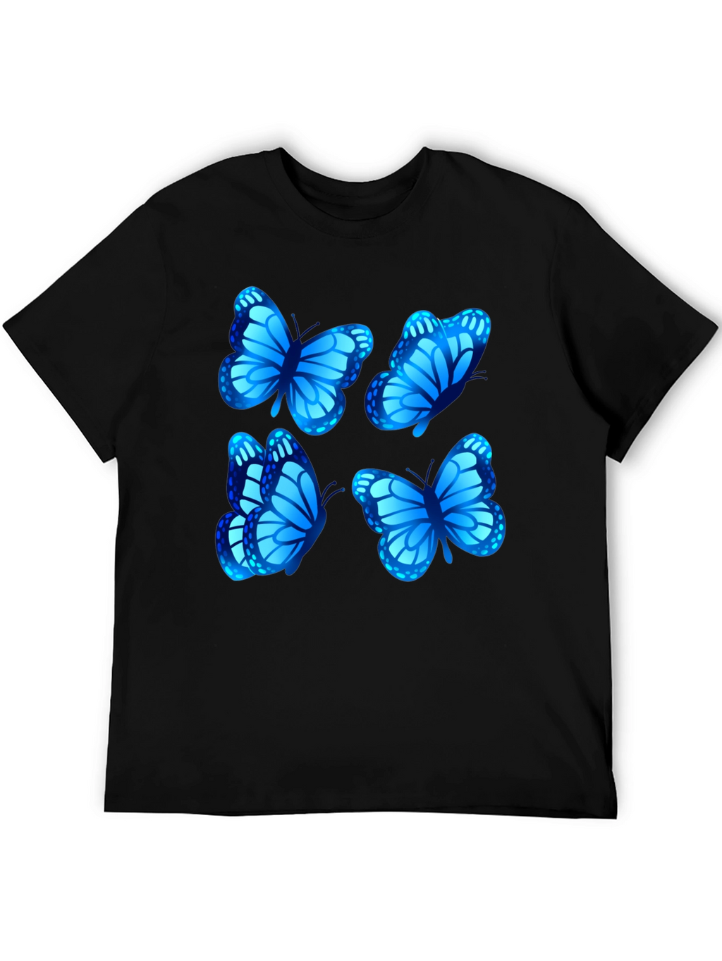 Butterfly Graphic Tee - Stylish Mens Black T-Shirt