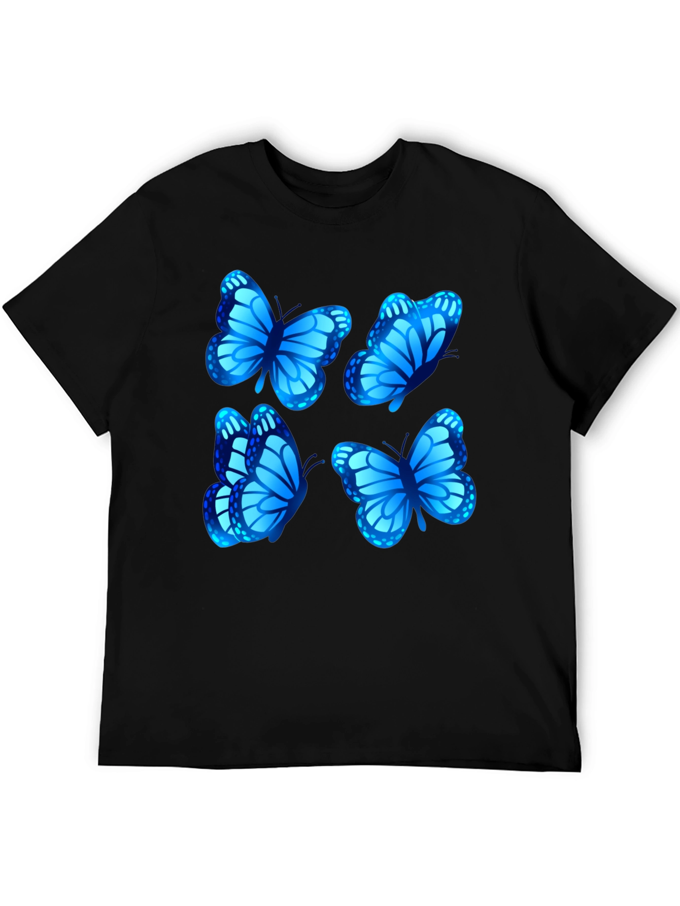 Butterfly Graphic Tee - Stylish Mens Black T-Shirt