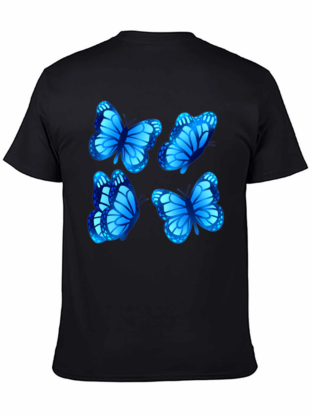 Butterfly Graphic Tee - Stylish Mens Black T-Shirt