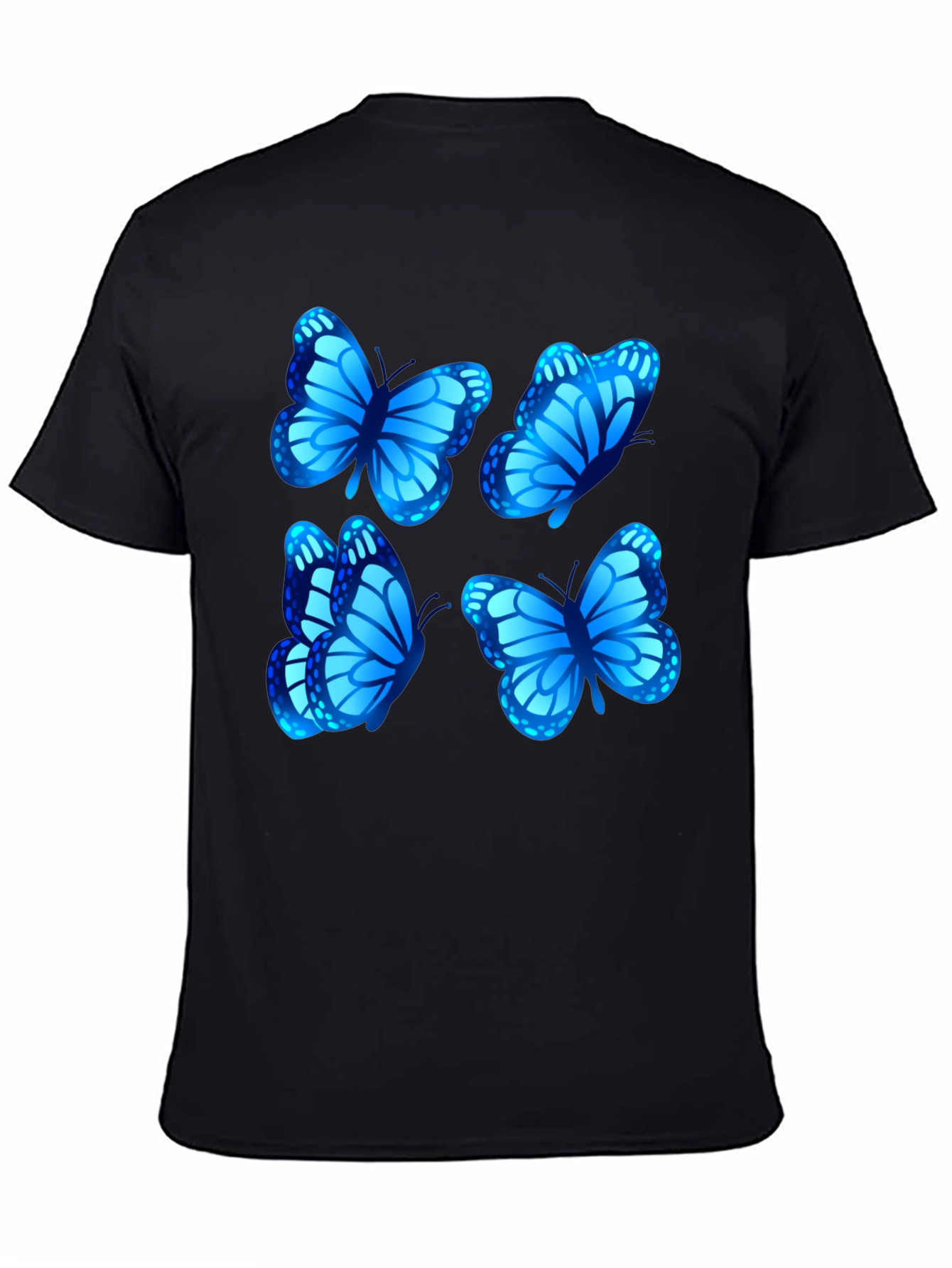 Butterfly Graphic Tee - Stylish Mens Black T-Shirt