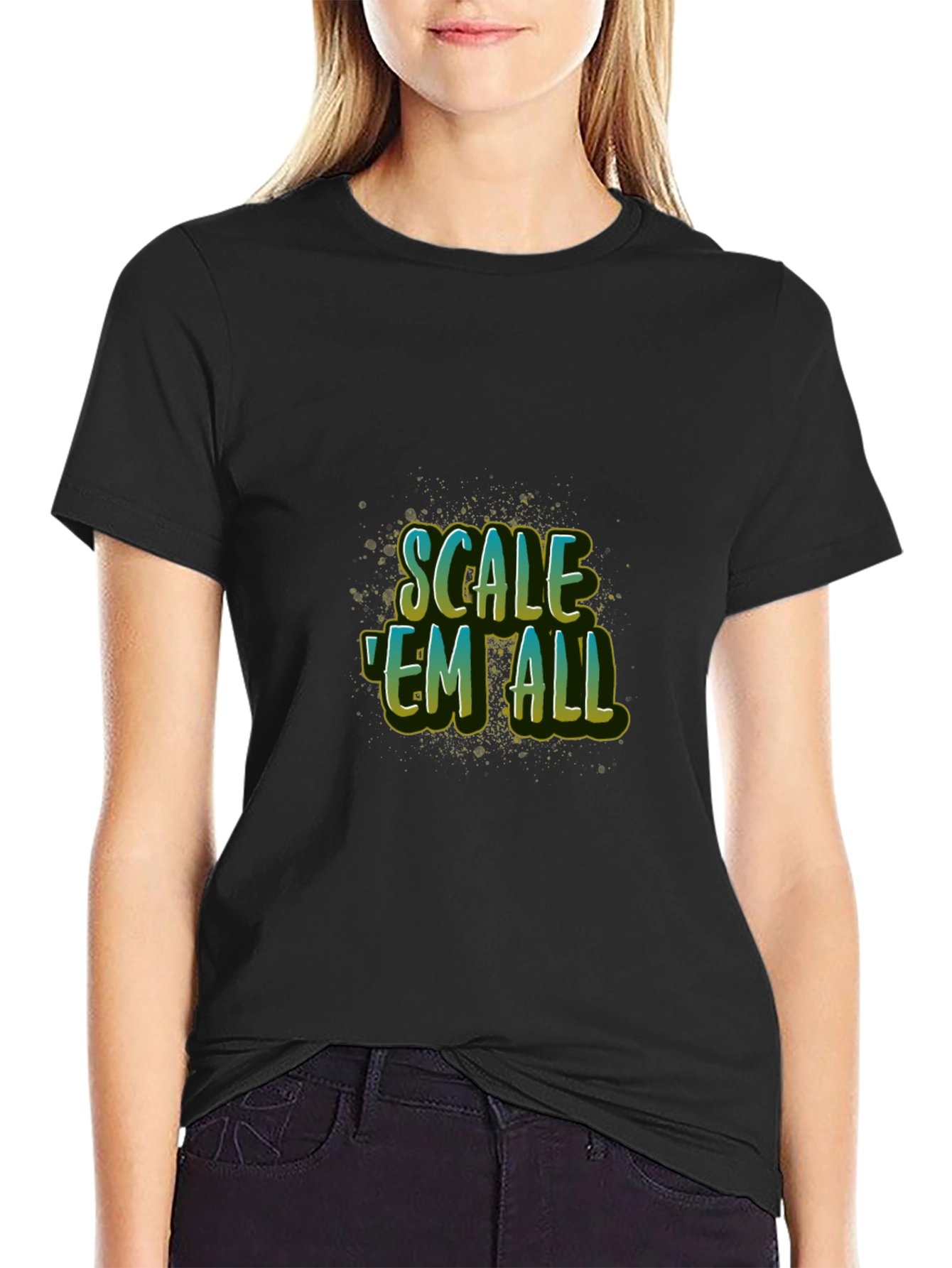 Scale Em All Black T-Shirt