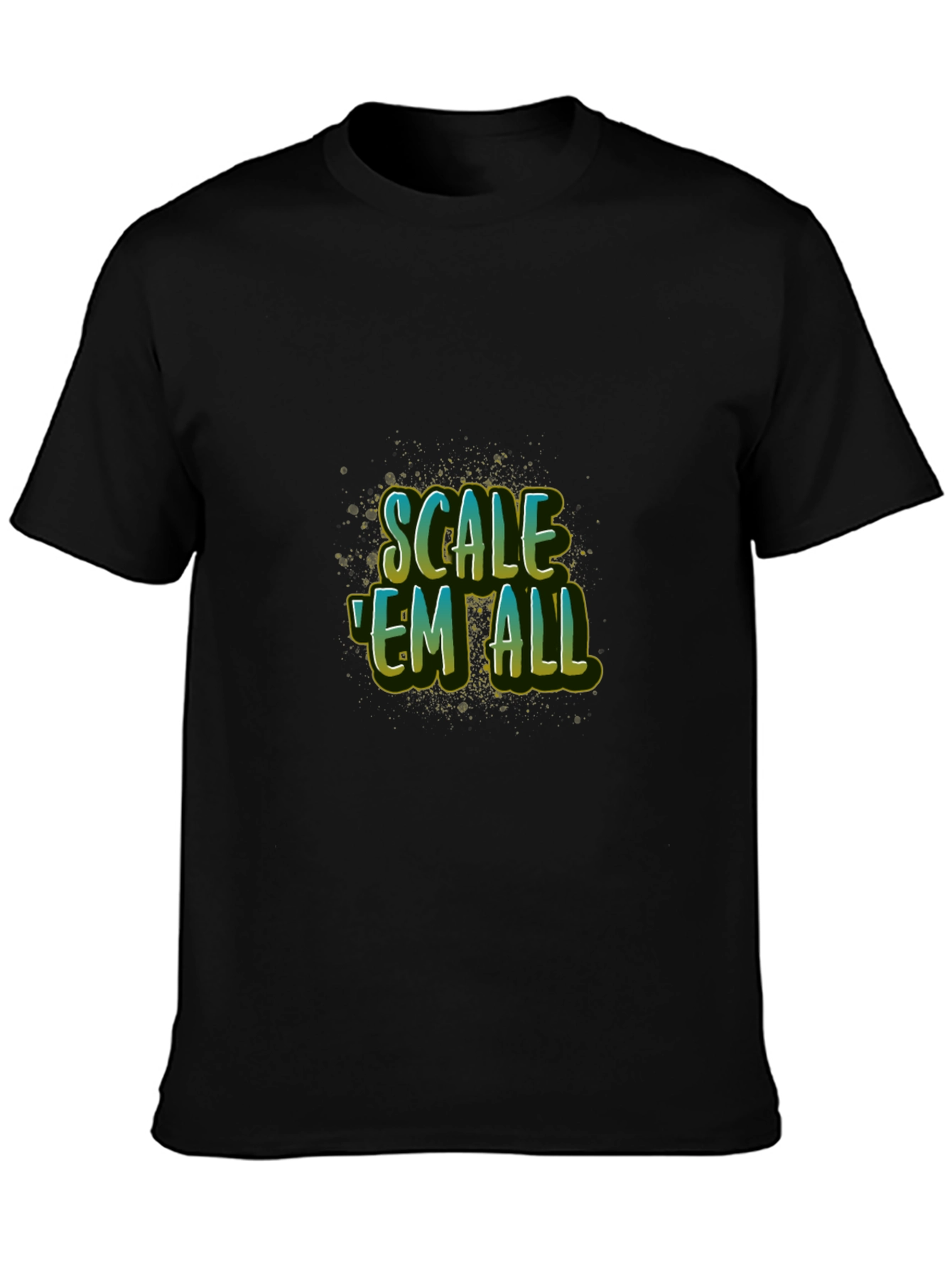 Scale Em All Black T-Shirt