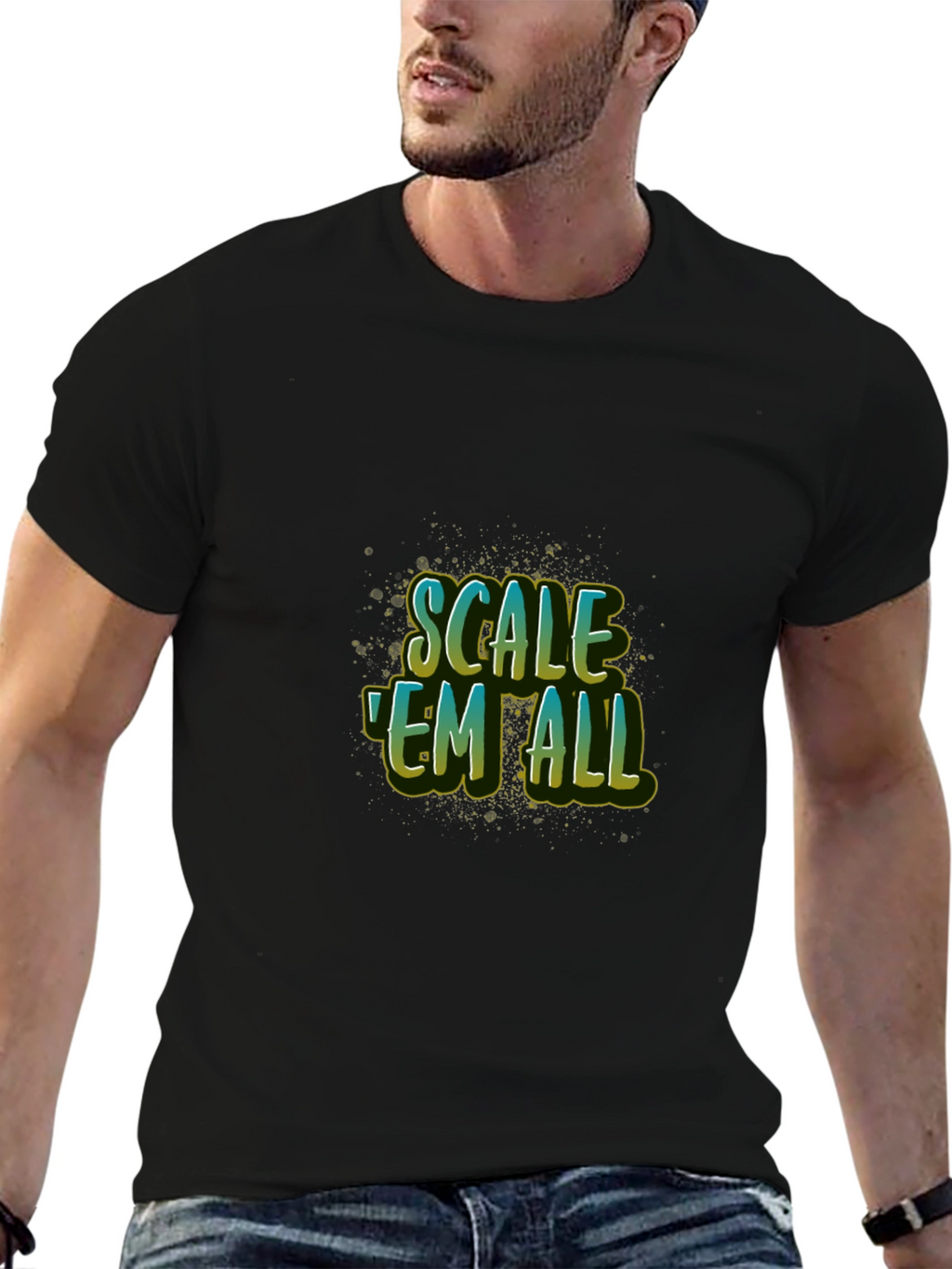 Scale Em All Black T-Shirt