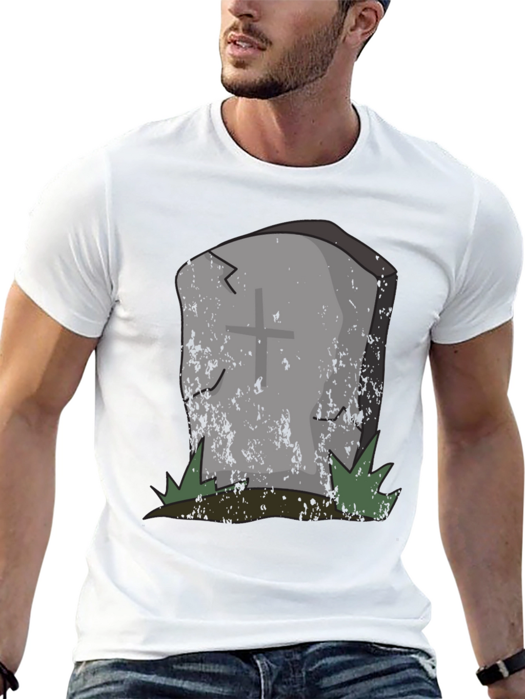 Grave Humor Tee - Spooky Tombstone Graphic T-Shirt