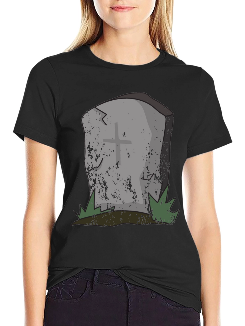 Grave Humor Tee - Spooky Tombstone Graphic T-Shirt