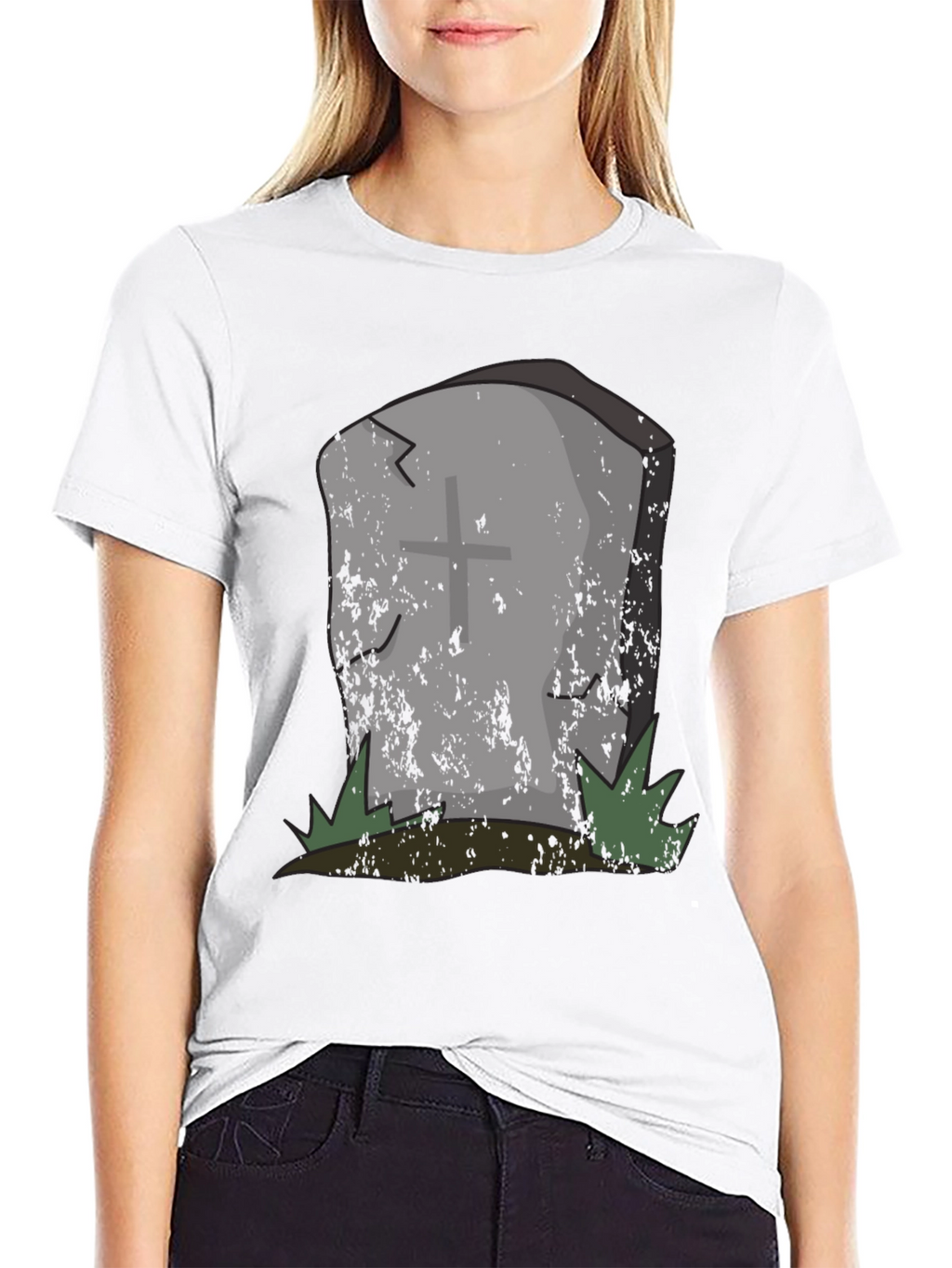 Grave Humor Tee - Spooky Tombstone Graphic T-Shirt