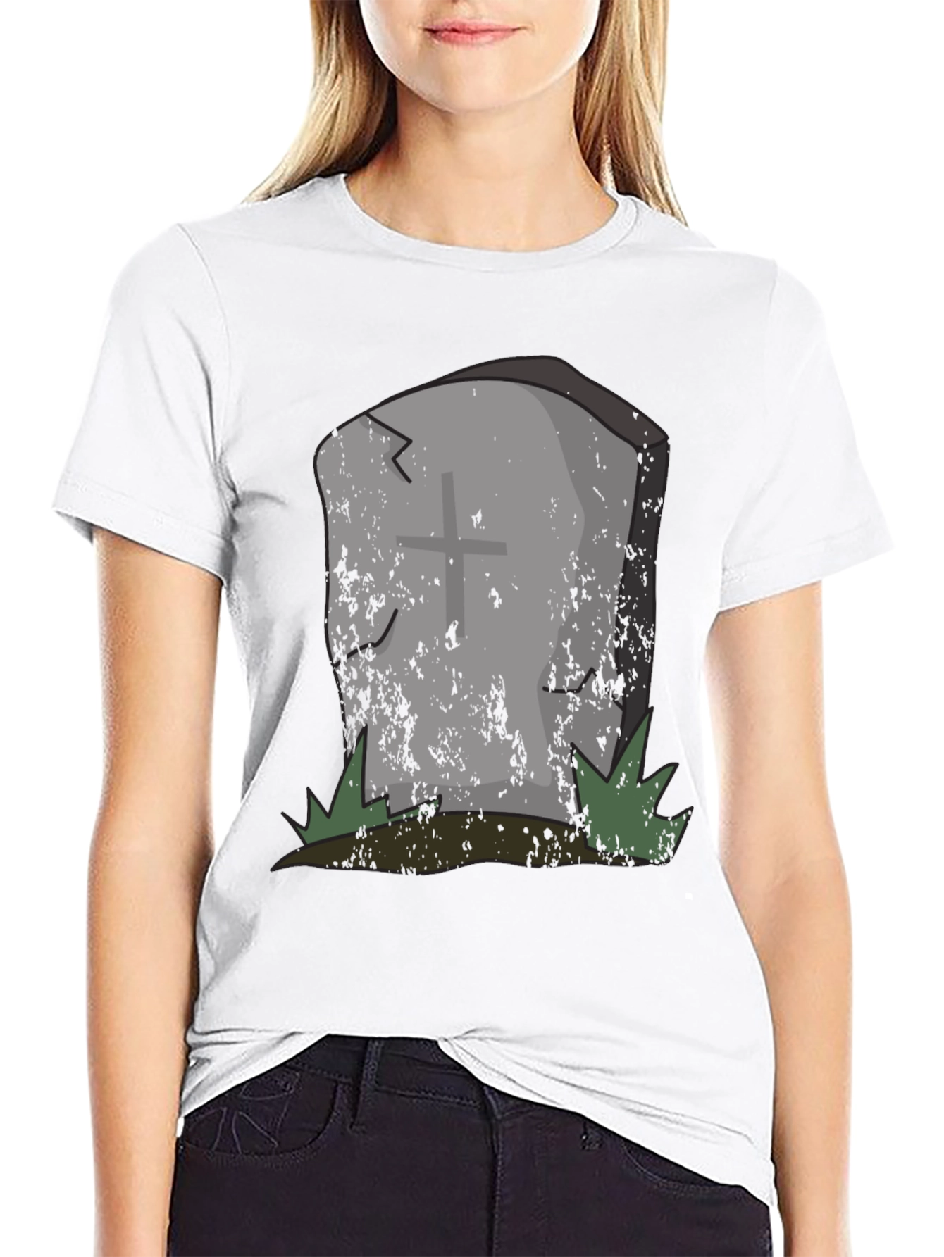 Grave Humor Tee - Spooky Tombstone Graphic T-Shirt