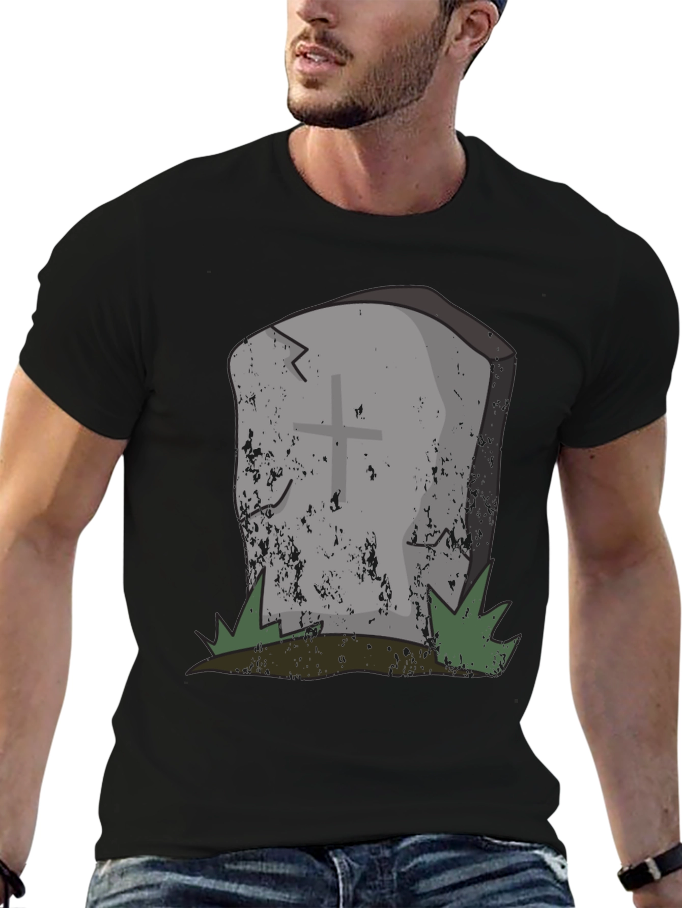 Grave Humor Tee - Spooky Tombstone Graphic T-Shirt