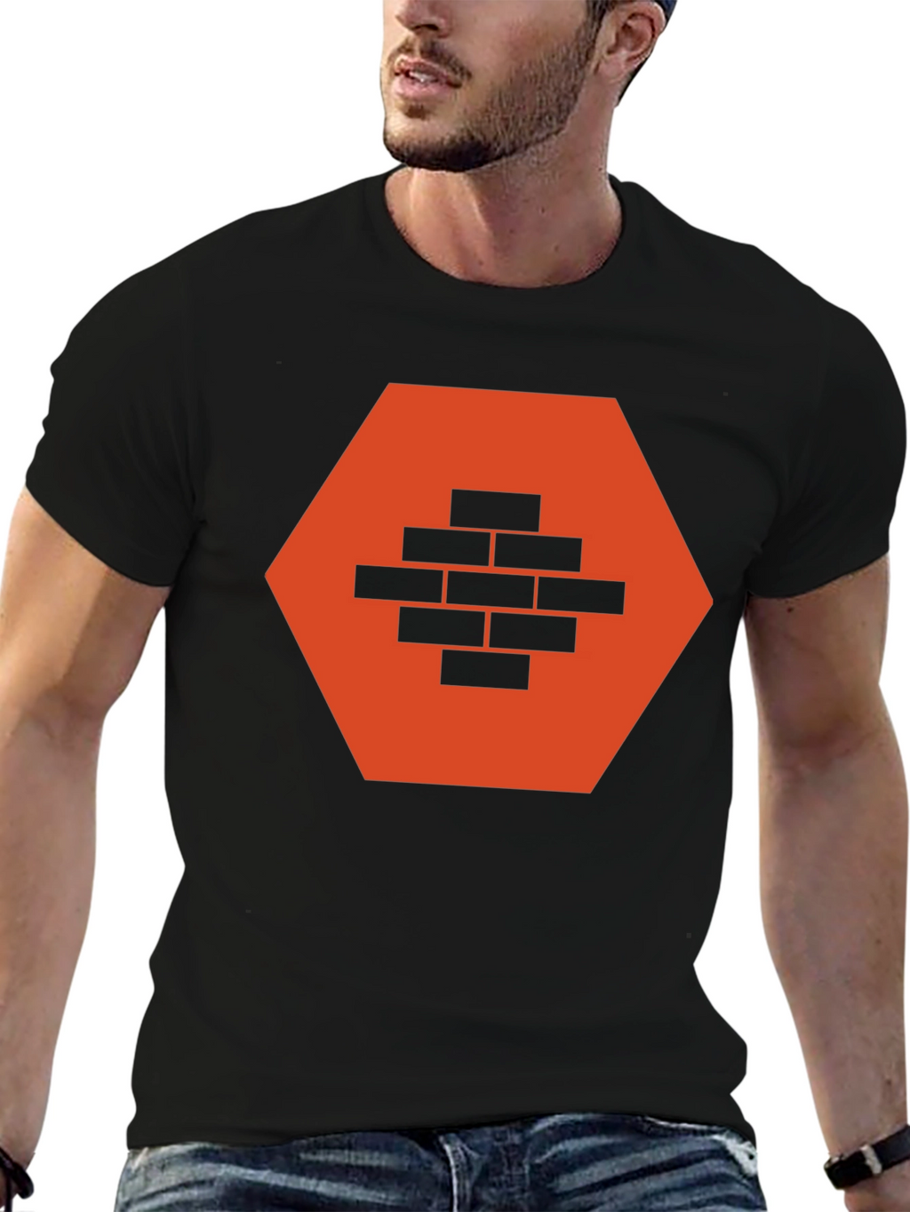 Brick Wall Graphic Tee - Mens Casual T-Shirt
