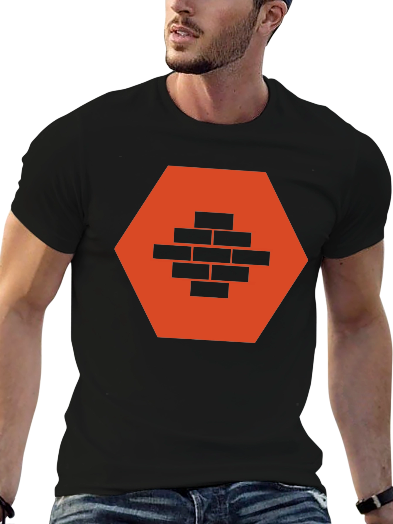 Brick Wall Graphic Tee - Mens Casual T-Shirt