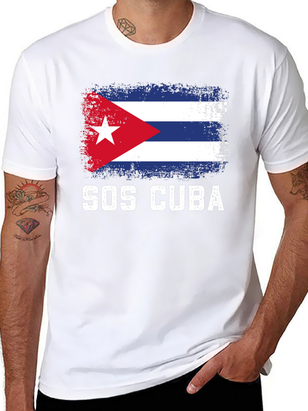 SOS Cuba Flag T-Shirt - Support Cuba