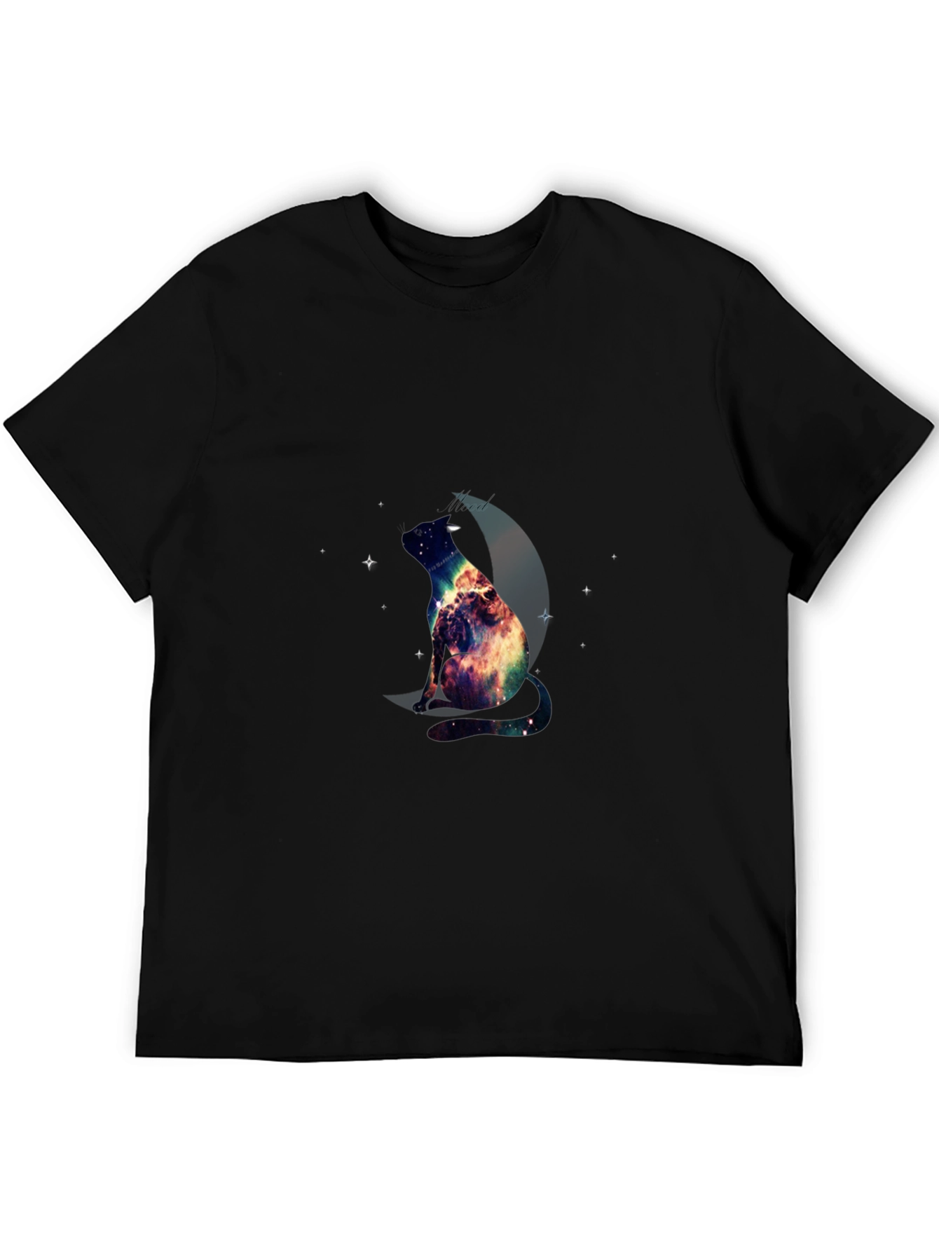Cosmic Cat Graphic Tee - Galaxy Kitten Design
