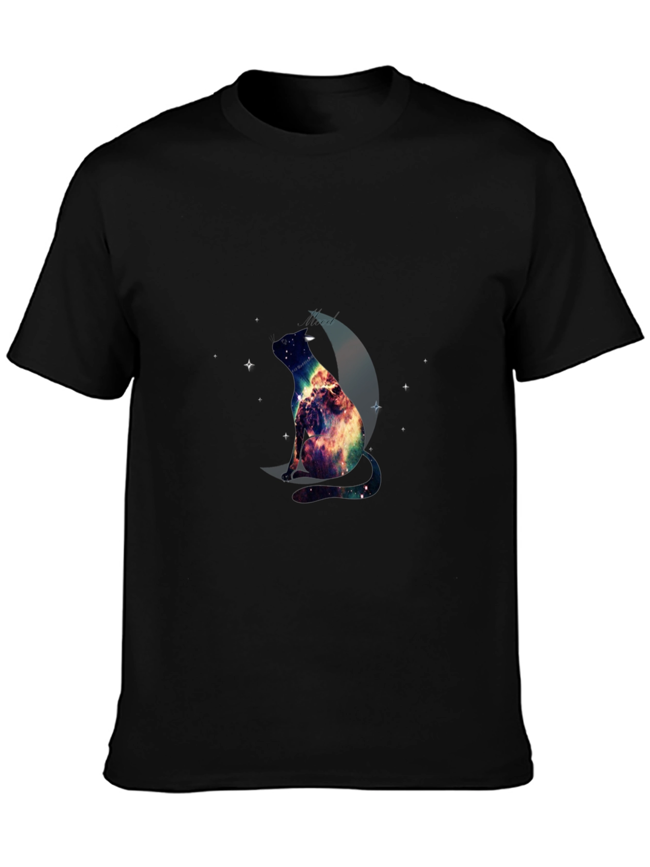 Cosmic Cat Graphic Tee - Galaxy Kitten Design