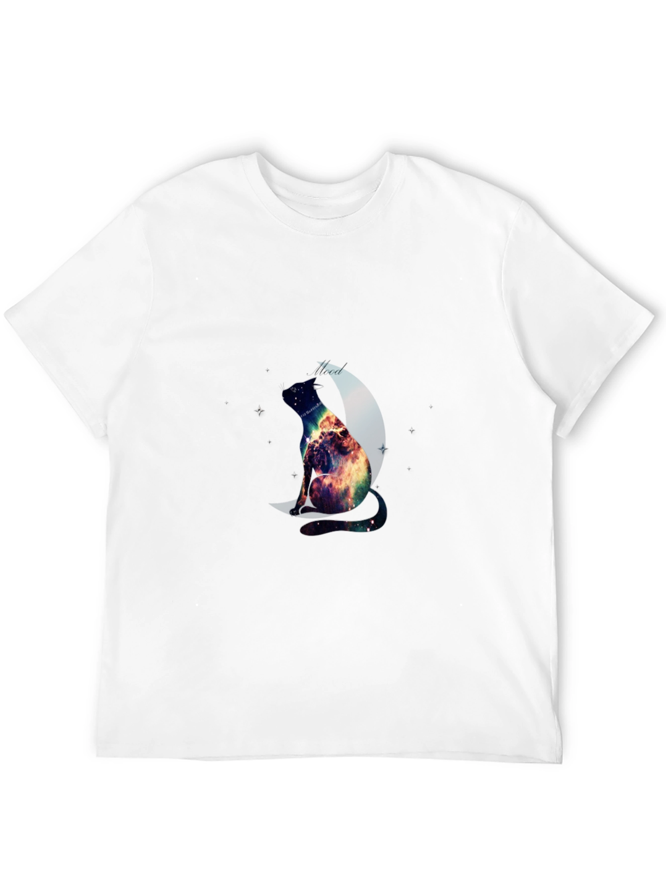 Cosmic Cat Graphic Tee - Galaxy Kitten Design