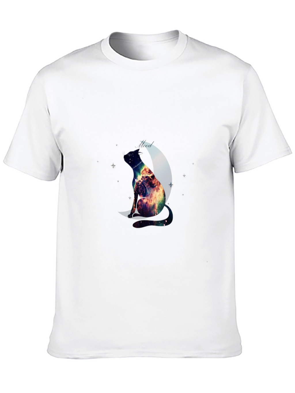 Cosmic Cat Graphic Tee - Galaxy Kitten Design