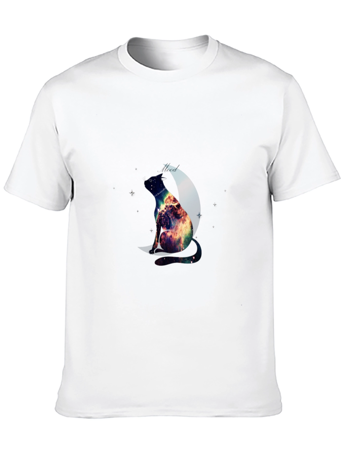 Cosmic Cat Graphic Tee - Galaxy Kitten Design