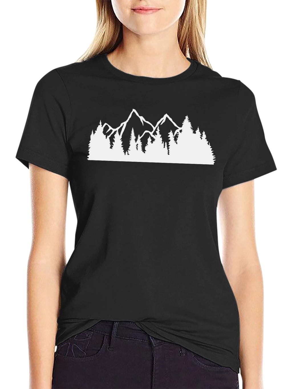 Mountain Range Graphic Tee - Black Casual Shirt