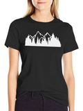 Mountain Range Graphic Tee - Black Casual Shirt