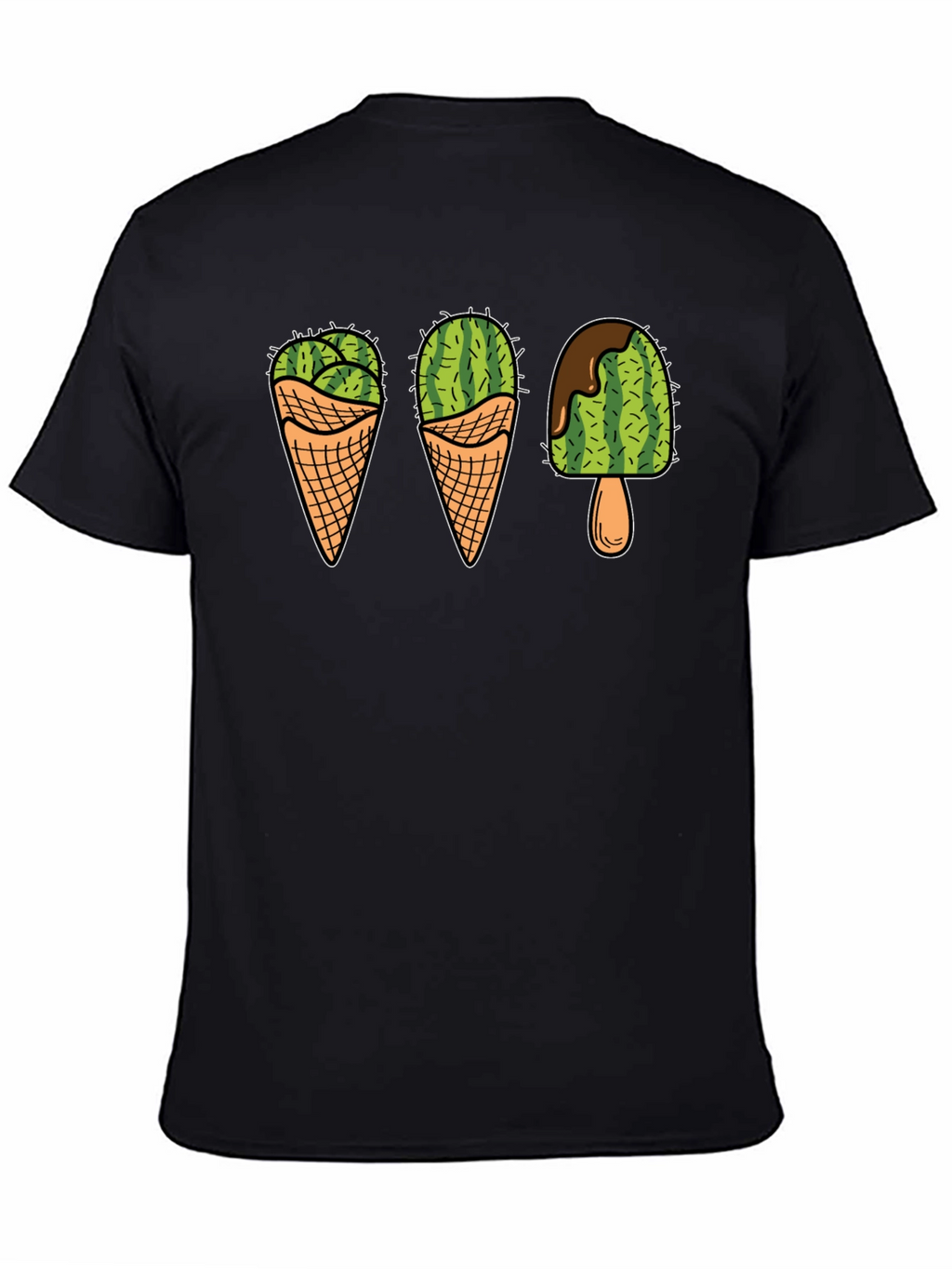 Cactus Ice Cream Graphic Tee - Novelty T-Shirt